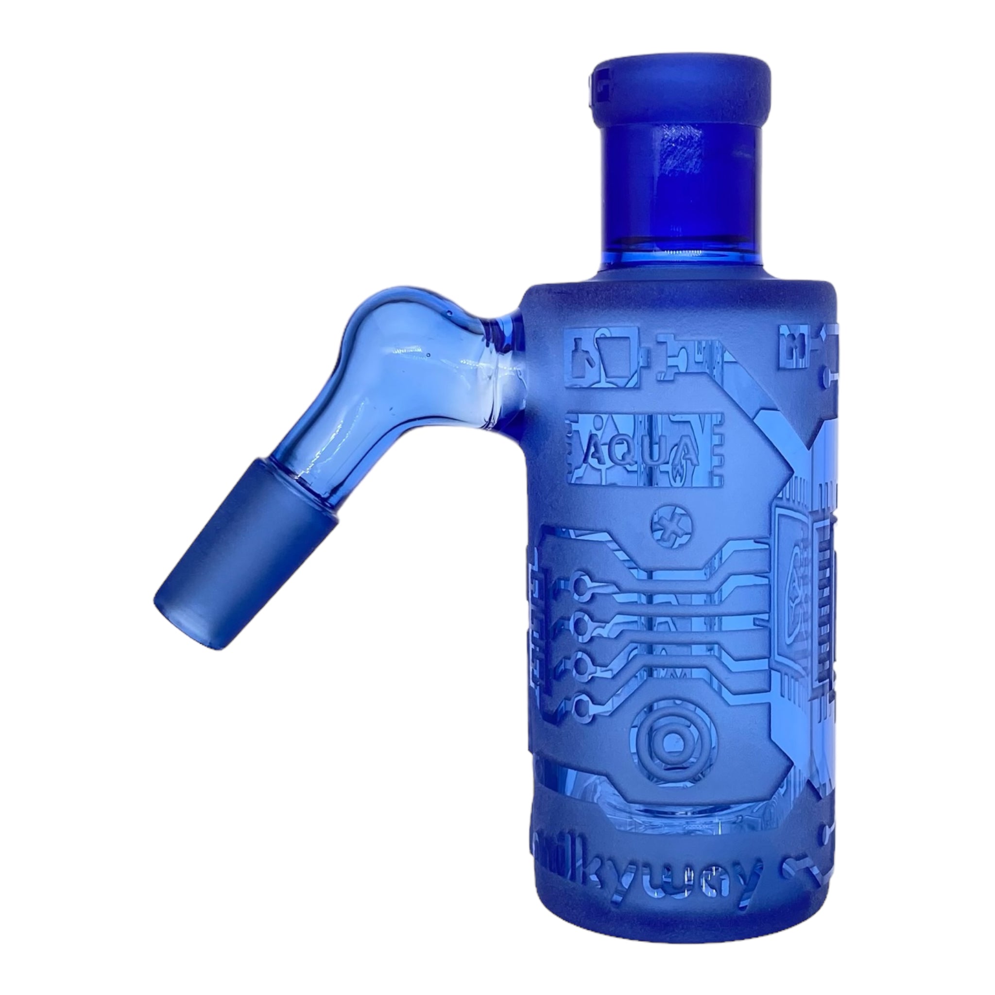 Wilkyway Glass - Circuit Board Wet Ashcatcher for bongs 14mm 45 Degree - Blue