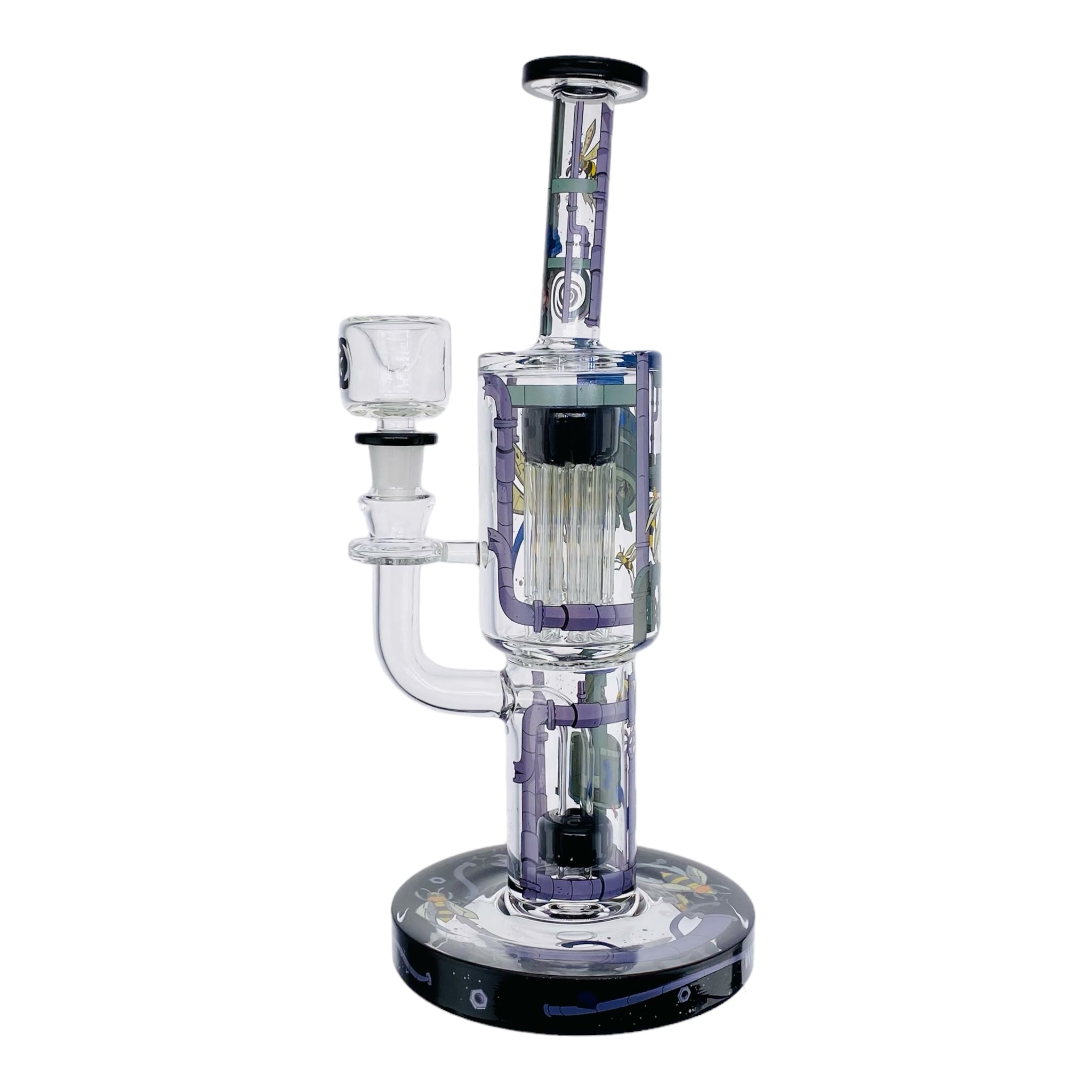 Wormhole Glass - Hornet Steelworks 11" Inline Bubbler Bong