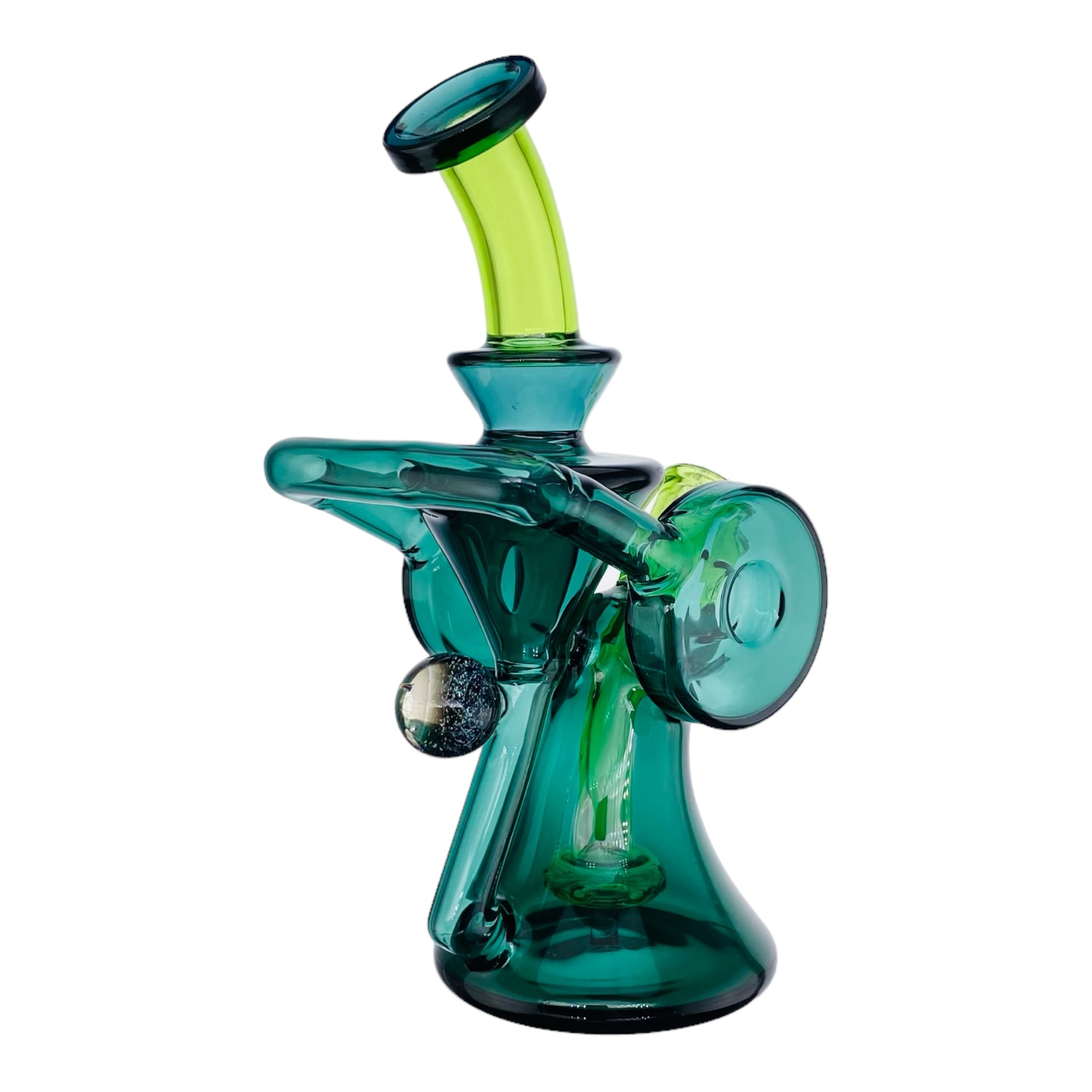 best cheap Green Double Uptake Recycler Glass Dab Rig