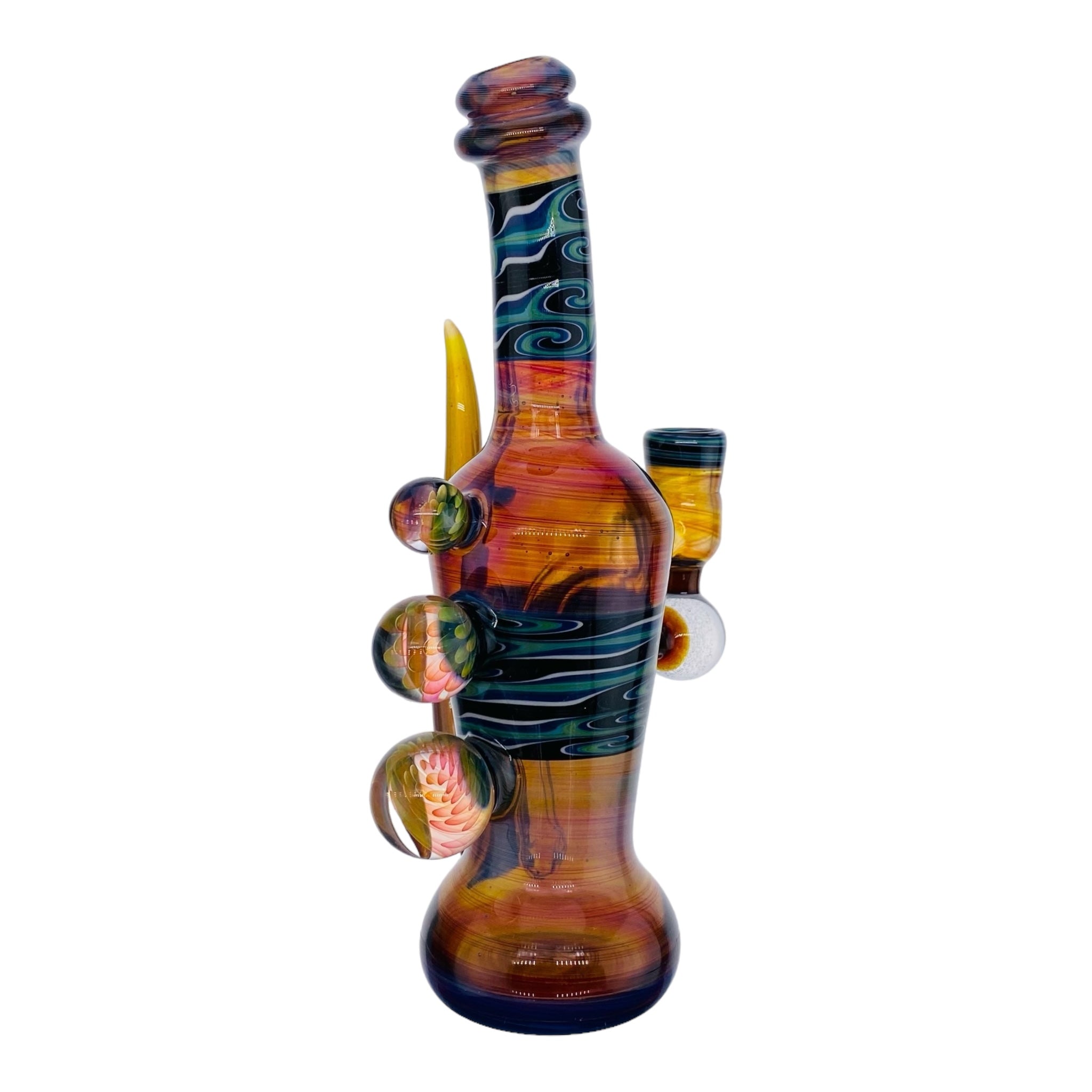 heady glass Christian Otis Dab Rig Amber Purple Linework Banger Hanger