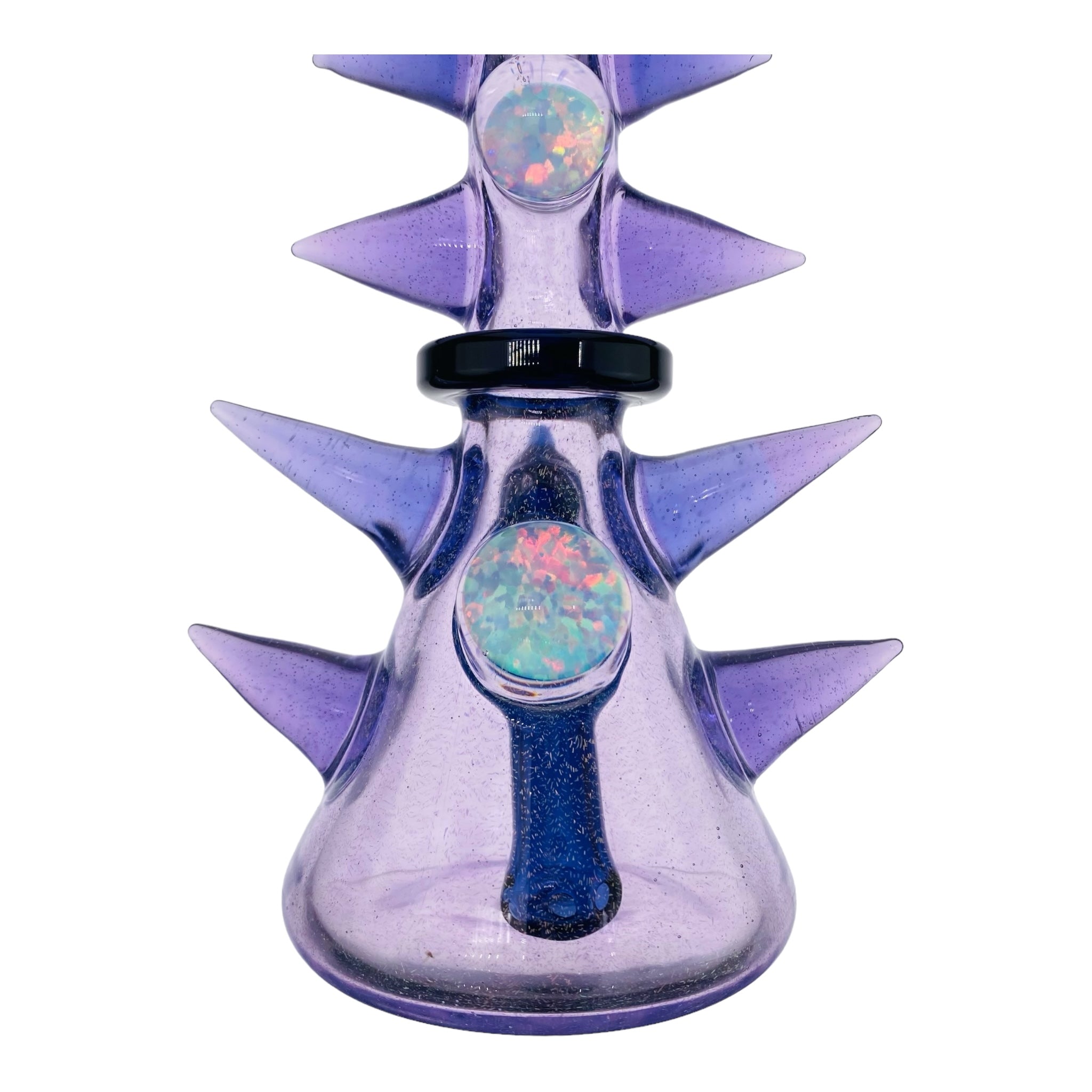 Darby Holm - Purple Reign Dichro Horned Minitube Dab Rig Water Pipe With Large Opals