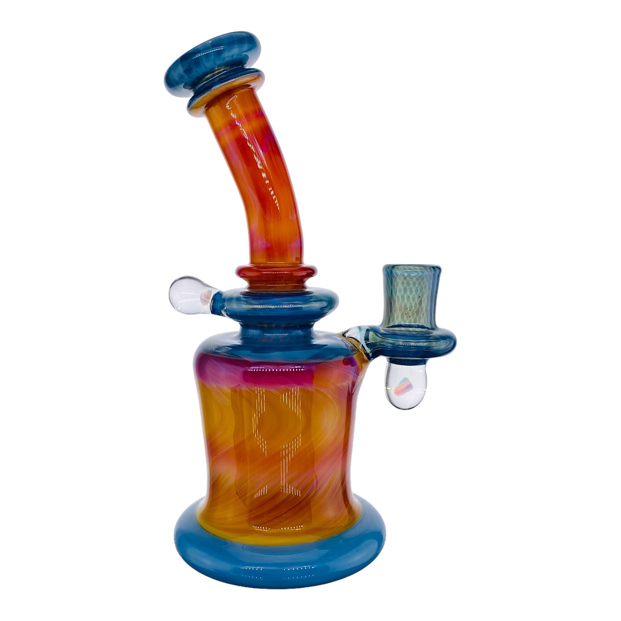 heady glass dab rig Santa Cruz Glass - Blue Cheese x Blue Slyme x Serendipty Glass Dab Rig With Opal for sale