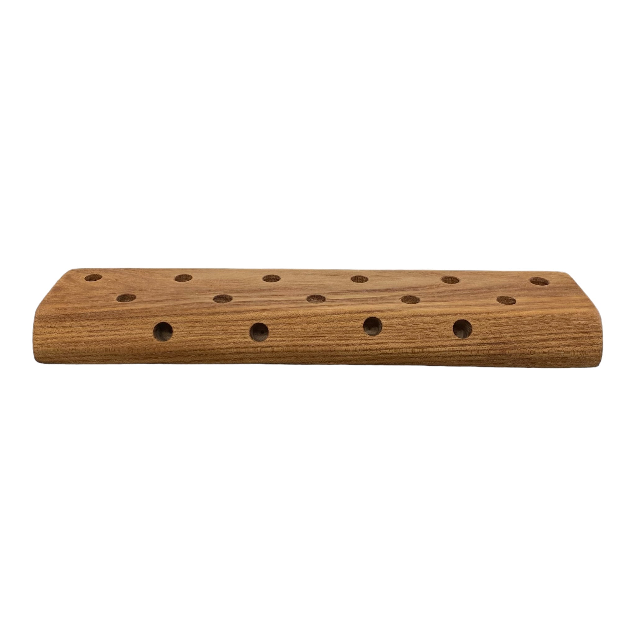 15 Hole Wood Display Stand Holder For 10mm Bong Bowl Pieces Or Quartz Bangers made from oak for sale