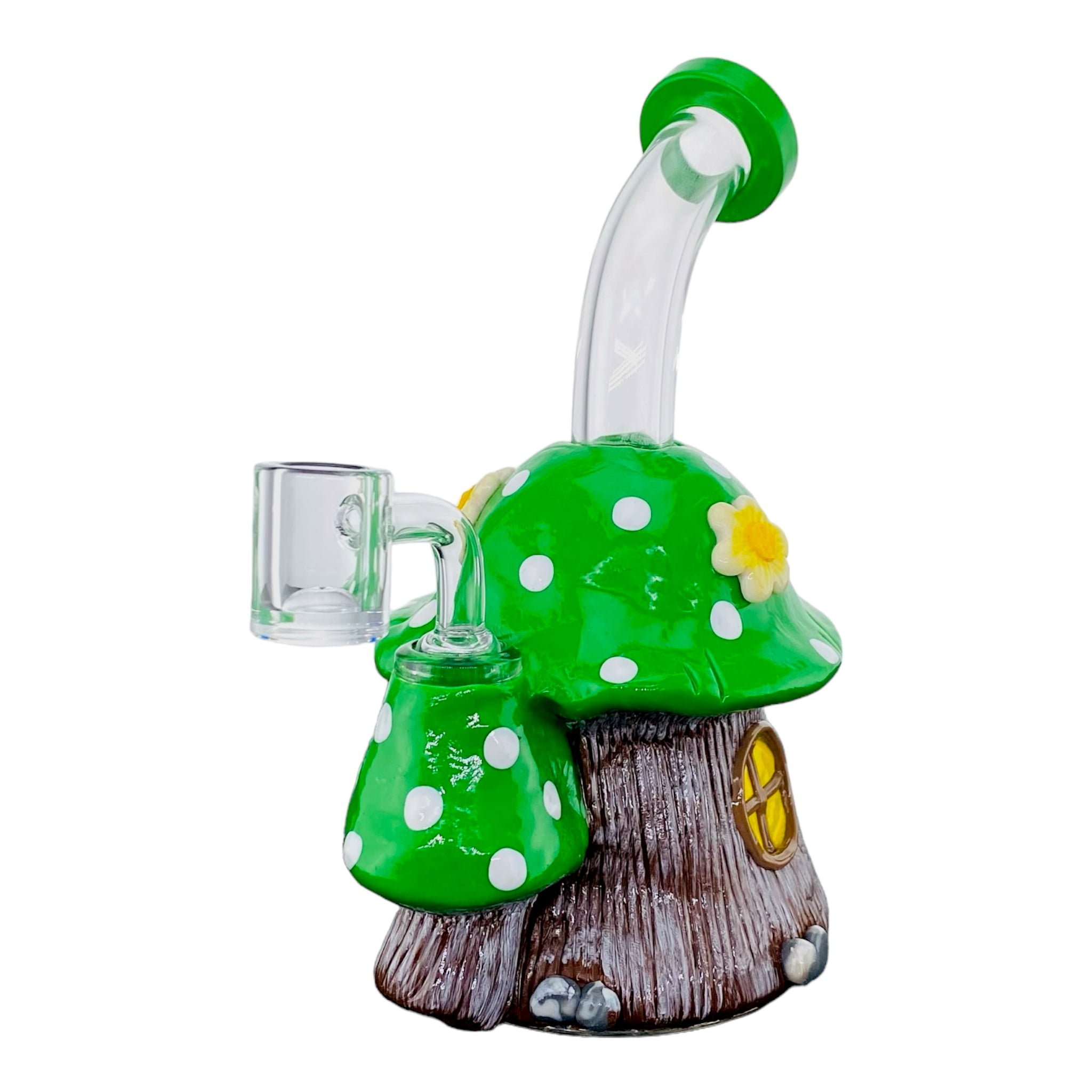 cute girly Green And White Mushroom Small Dab Rig With Frog for sale