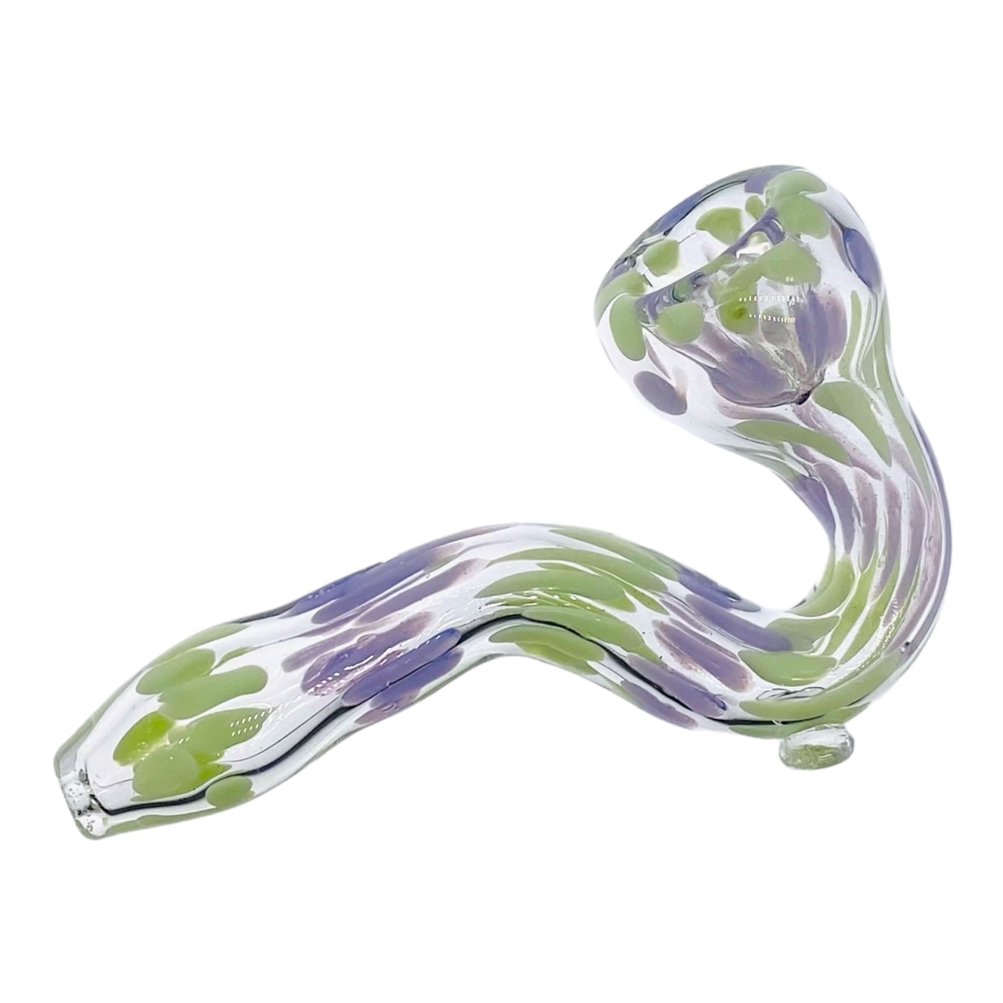 Purple and Green Spots Sherlock Glass Hand Pipe
