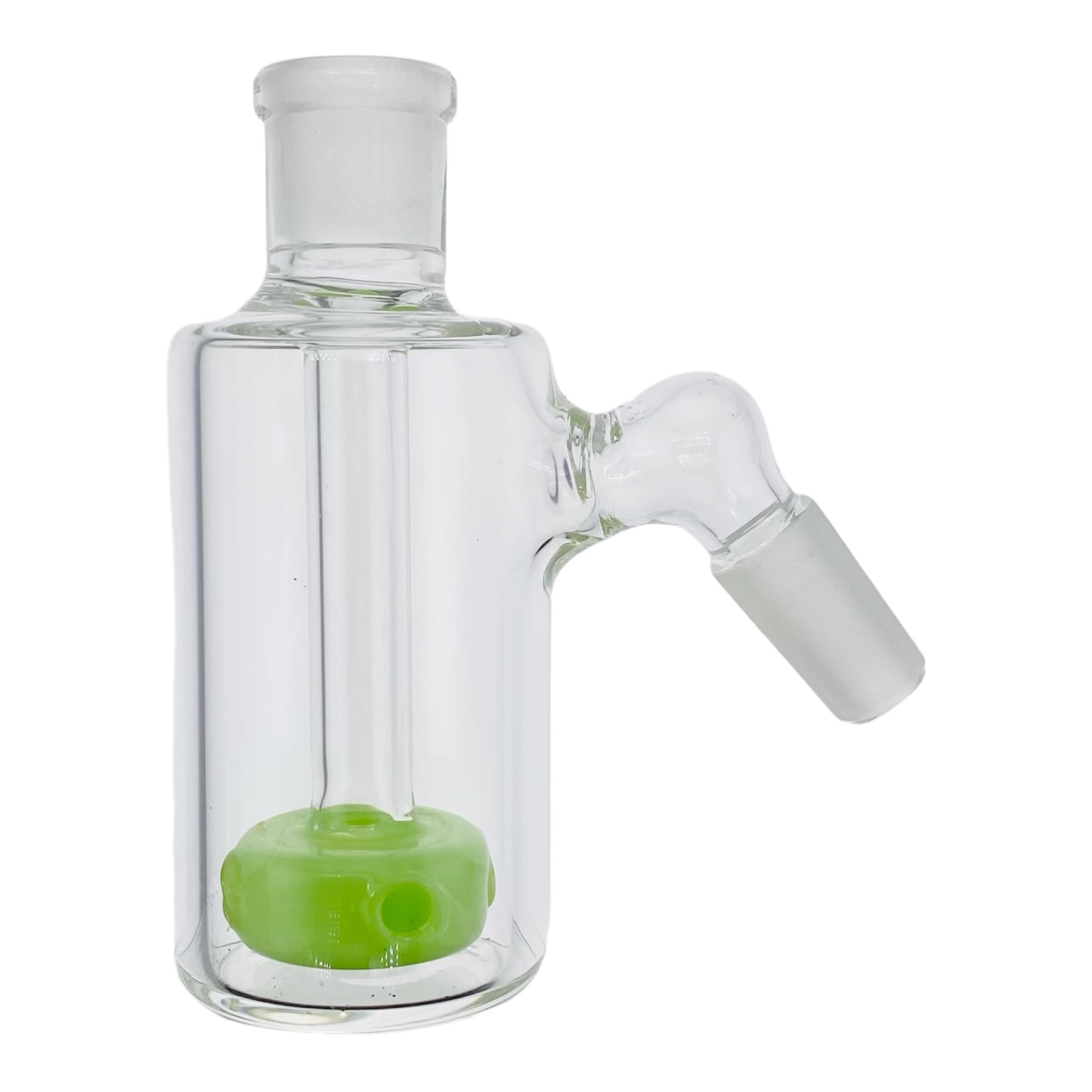 14mm Ash Catcher With 45 Degree Joint And Slyme Green Shower Head Perc