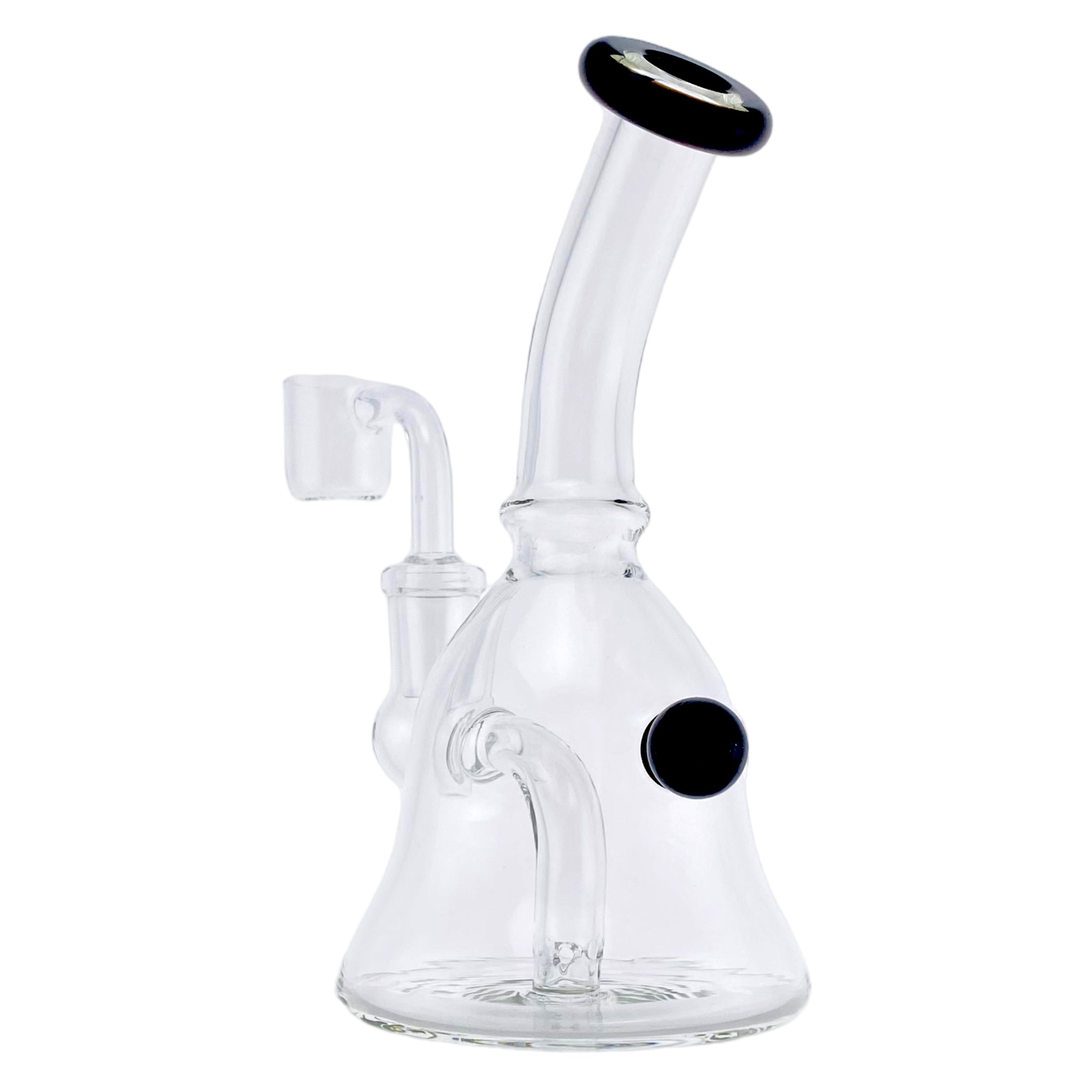 best cute cheap durable Mini Bell Shape Dab Rig With Black Mouthpiece And Marble