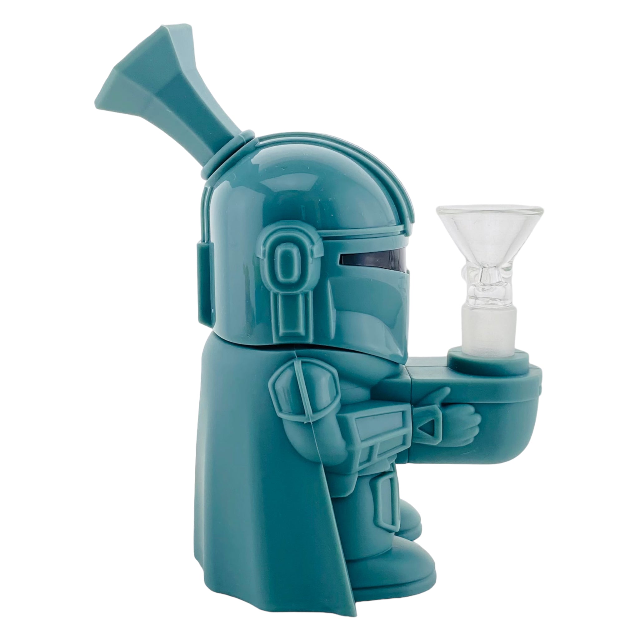 Small Mandalorian Silicone Bong - Teal