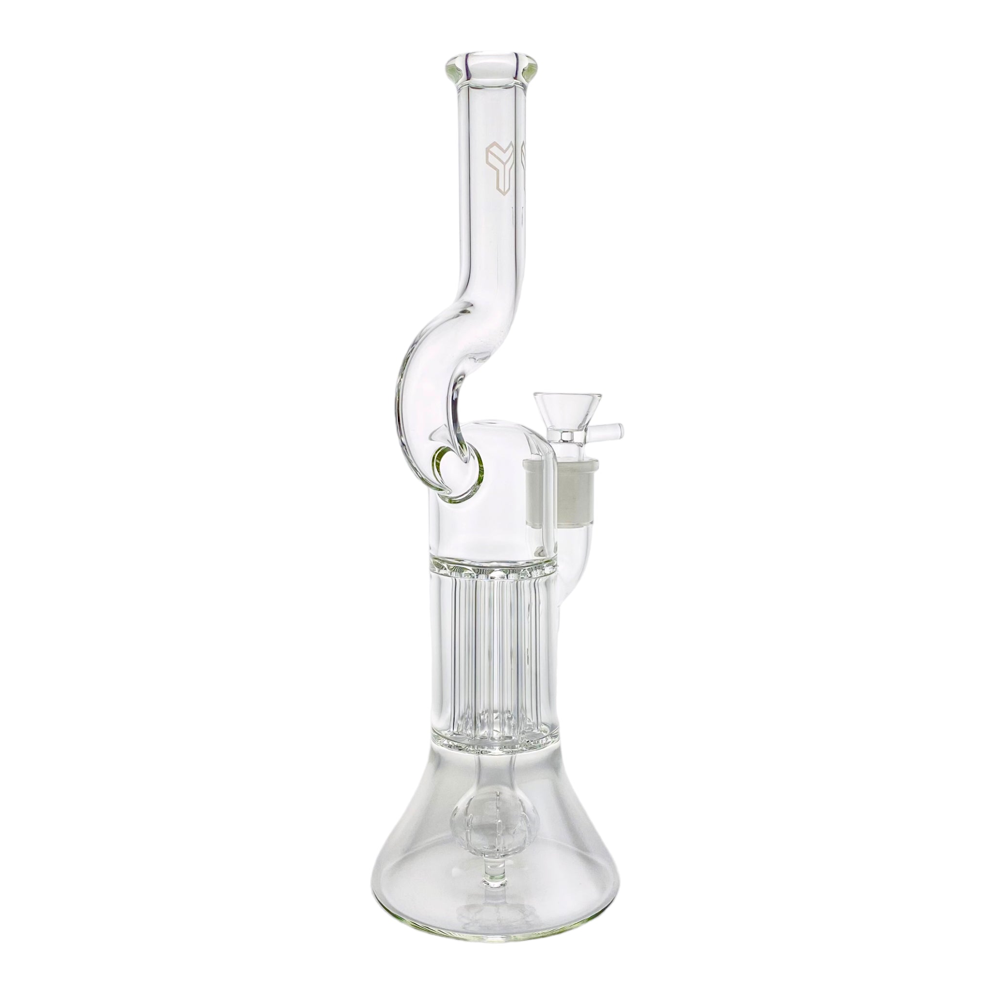 Deluxe Glass - Clear Crown To peyote Pillar Perc Glass Bong
