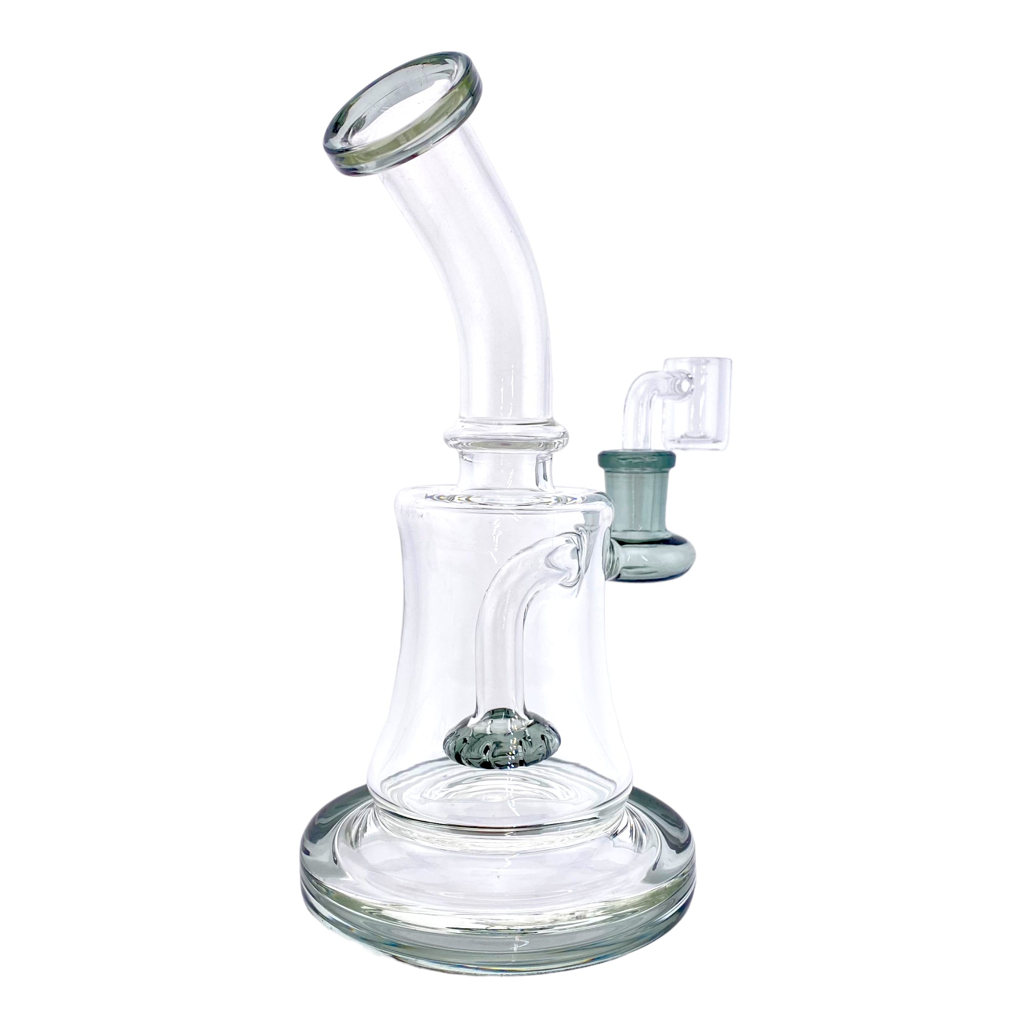 Small Clear Dab Rig With Shadow Black Showerhead Perc