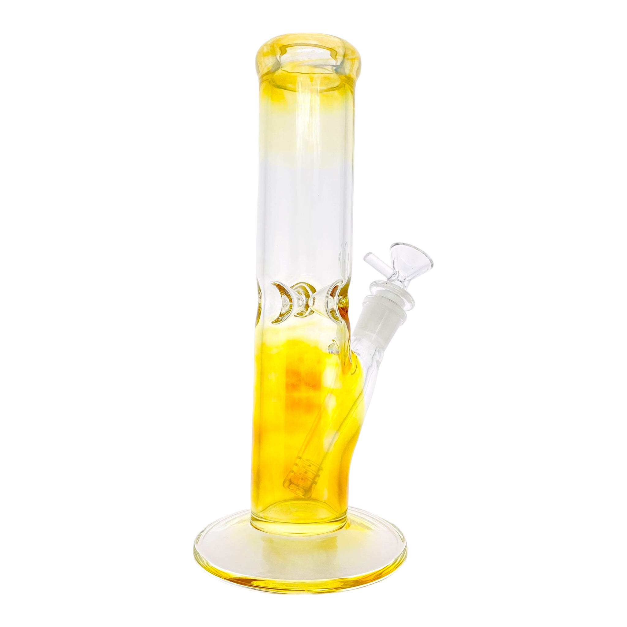 10 Inch Straight Tube Bong With Silver Fuming