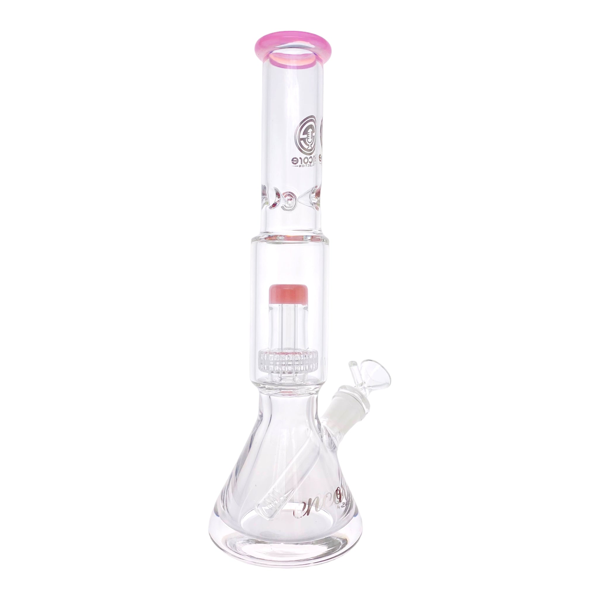 Encore Glass Beaker Base Bong With Perc & Extra Thick Base - Pink
