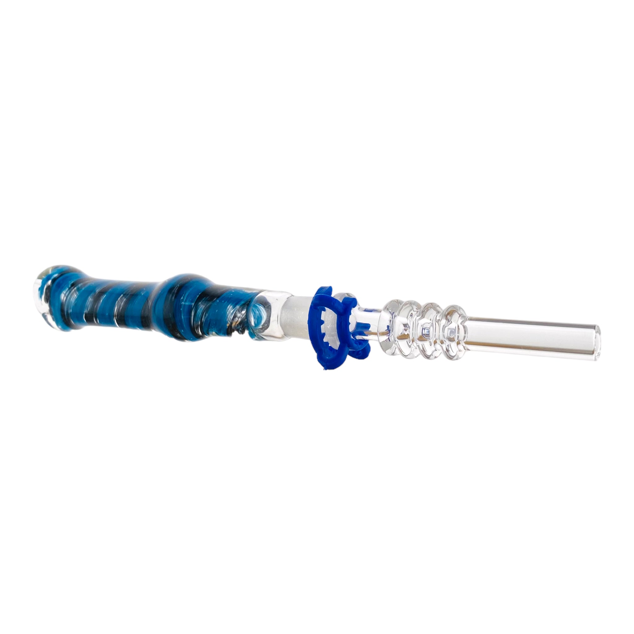 10mm Nectar Collector - Blue And Black Inside Out With 10mm Quartz Tip
