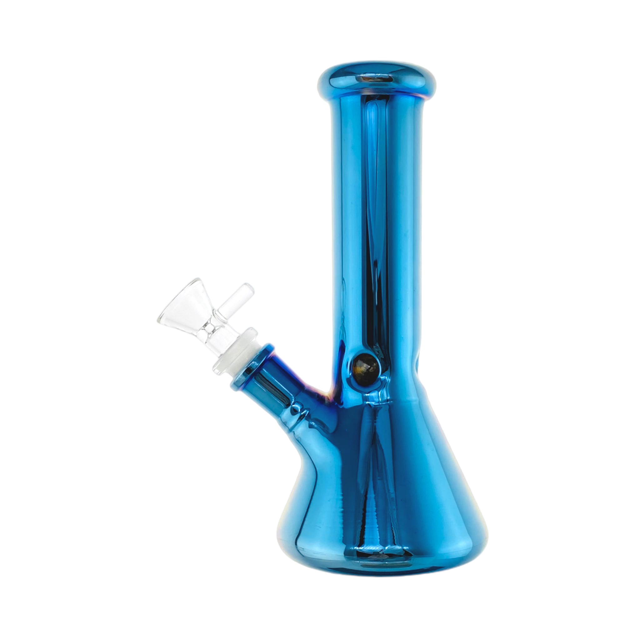 girly 8 Inch Blue Metallic Beaker Bong
