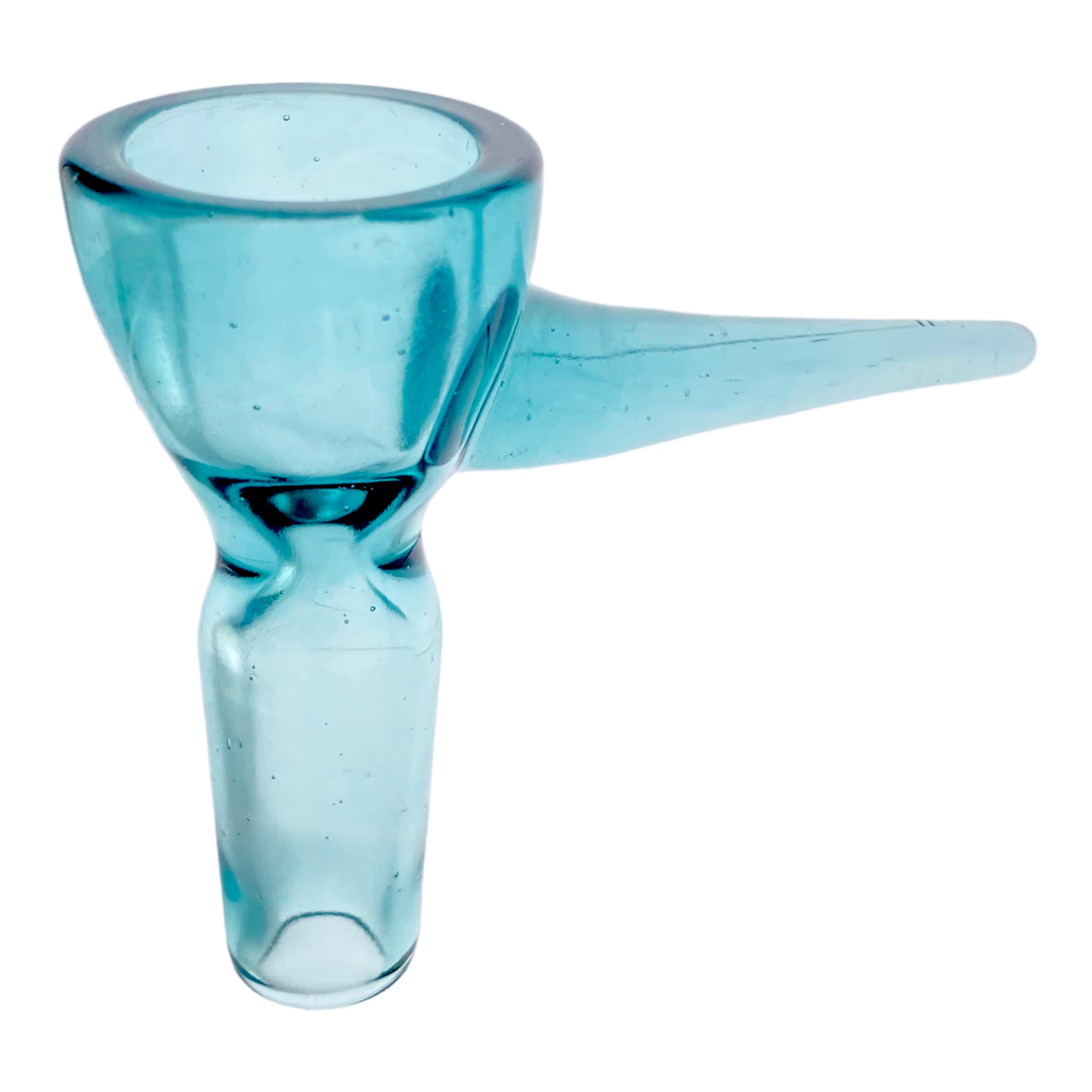 Optera Glass - Aqua Blue With Aqua Blue Handle Full Color - 14mm Bowl Piece