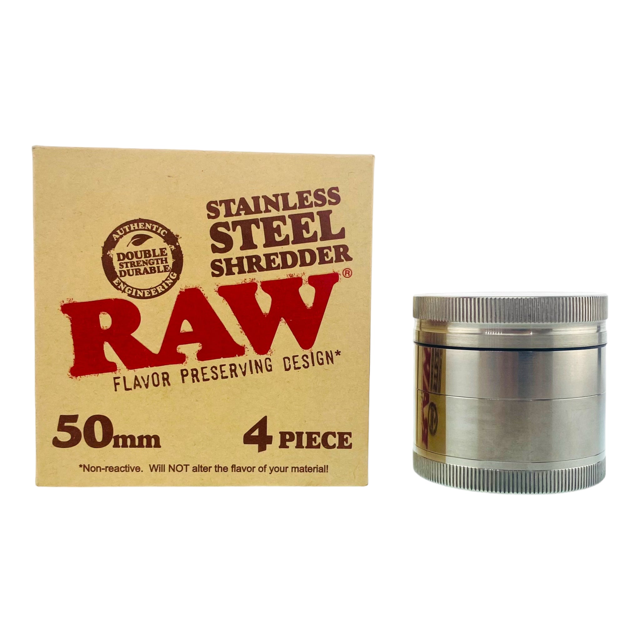 weed grinder by Raw Stainless Steel Shredder 50mm Wide 4-Piece Grinder