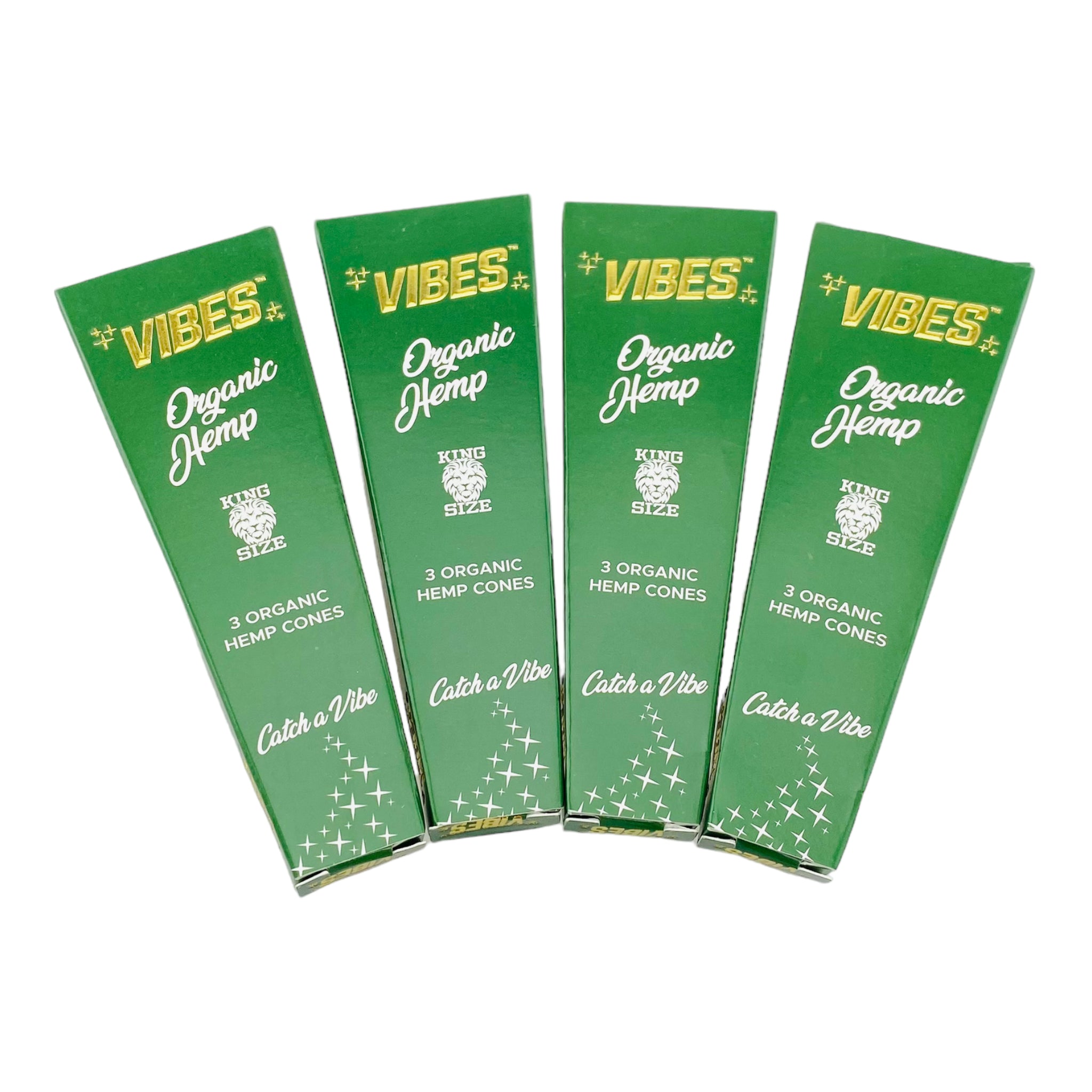 VIBES Organic Hemp King Size Cones - 4 Packs