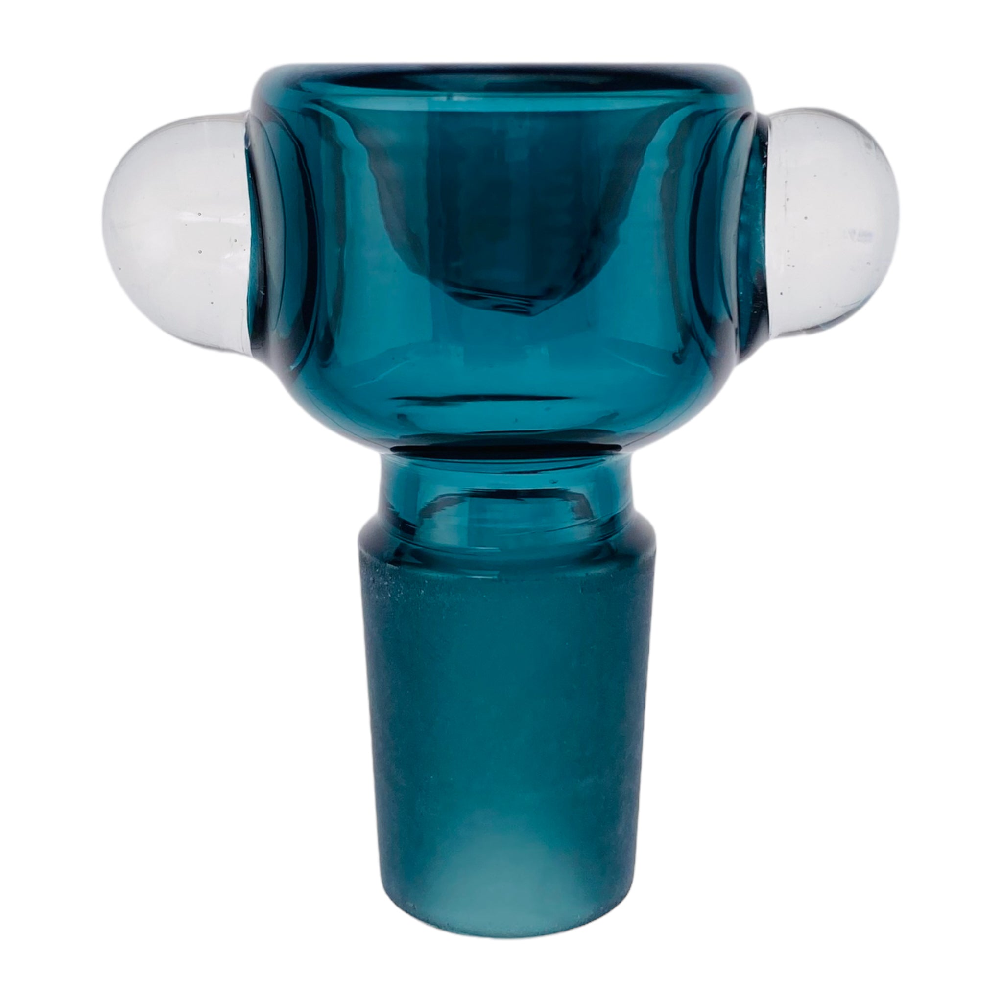 18mm Flower Bowl - Tall Straight Wall Bubble Bong Bowl Piece - Deep Aqua Blue