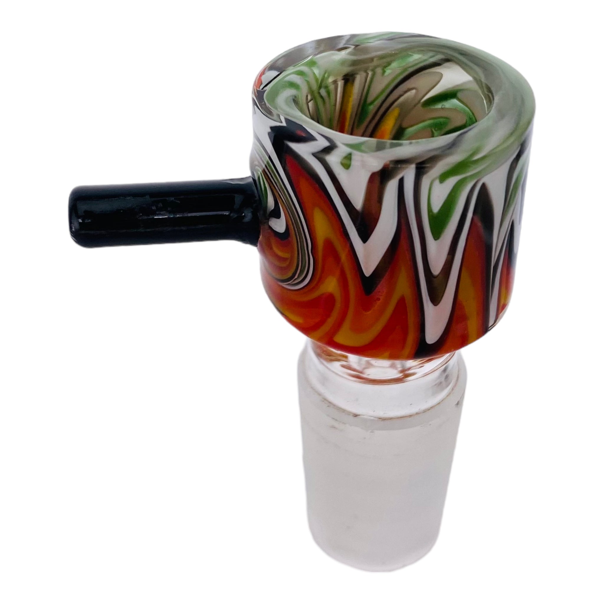 18mm Flower Bowl - Multi Color Cylinder Straight Wall Bong Bowl Piece