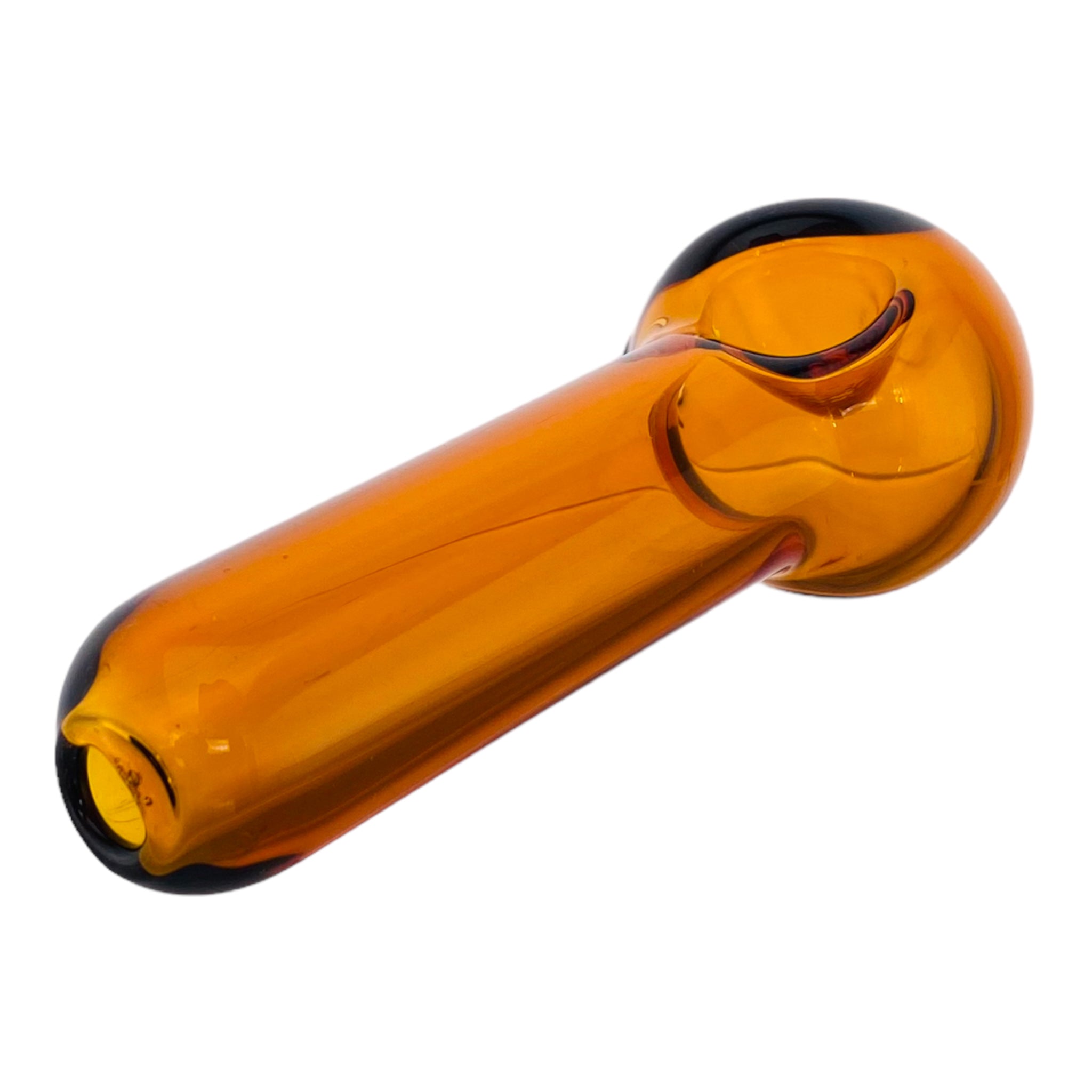 Simple Amber Brown Spoon Glass Pipe