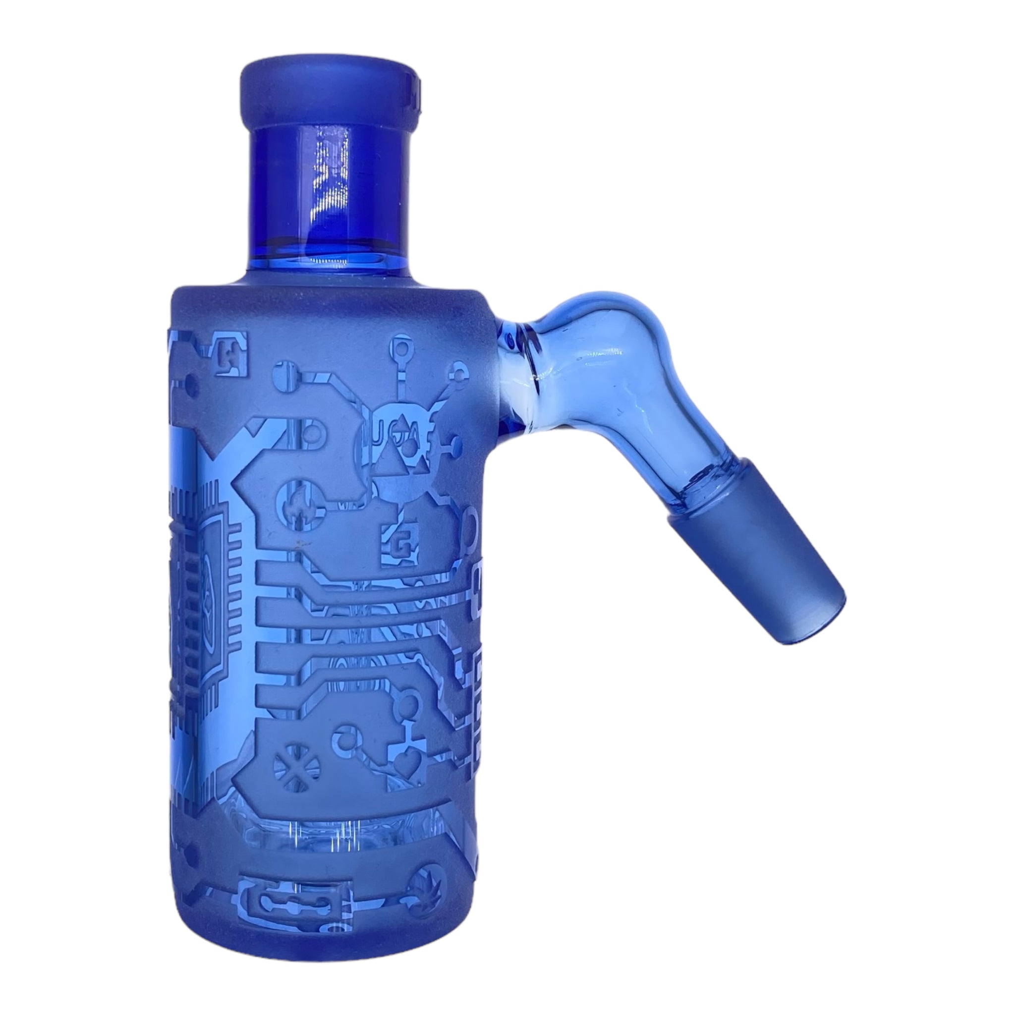 Wilkyway Glass - Circuit Board Wet Ashcatcher for bongs 14mm 45 Degree - Blue