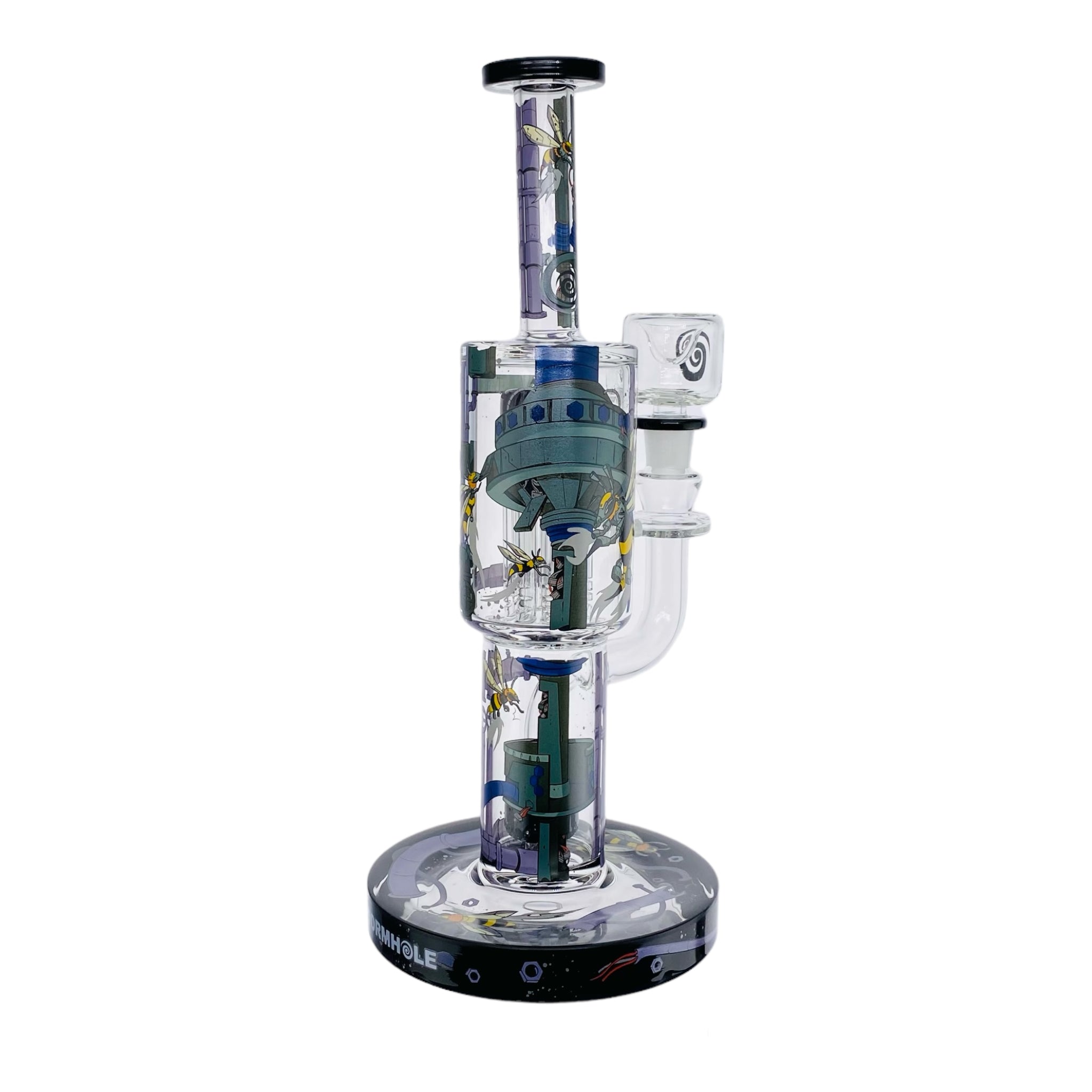 Wormhole Glass - Hornet Steelworks 11" Inline Bubbler Bong