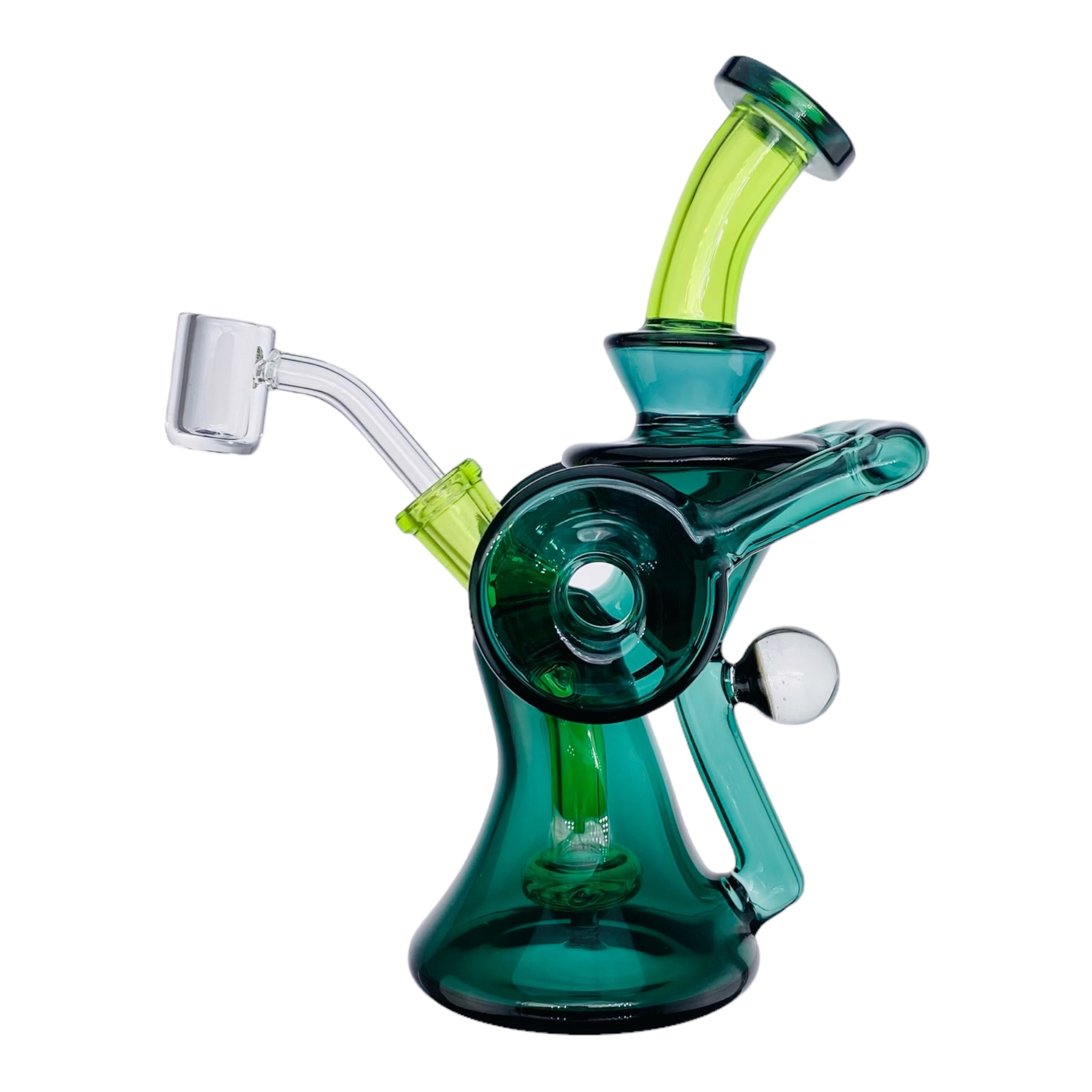 best cheap Green Double Uptake Recycler Glass Dab Rig