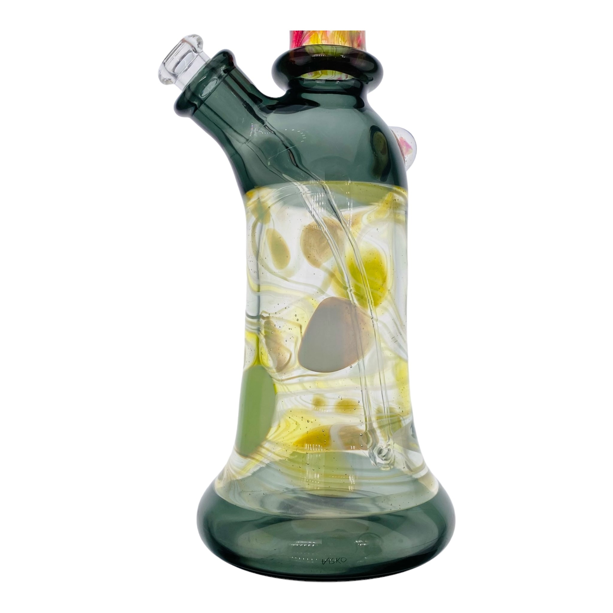 heady glass Arko Glass - Shadow Black And Stained Glass Mini Tube Dab Rig