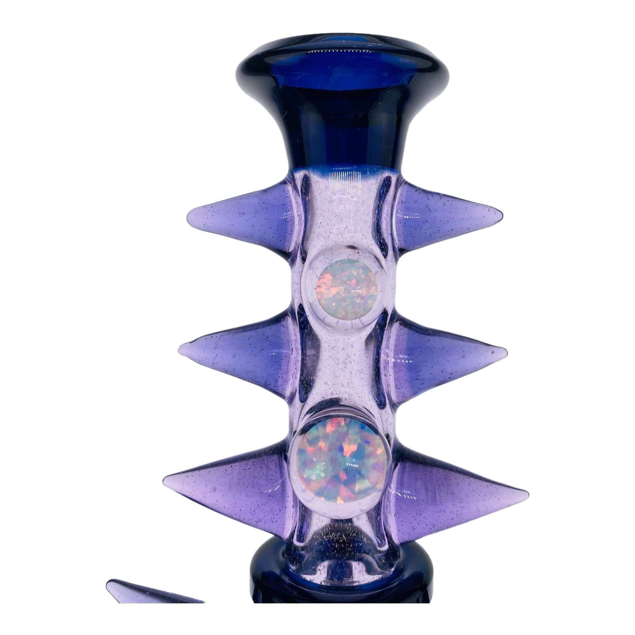 Darby Holm - Purple Reign Dichro Horned Minitube Dab Rig Water Pipe With Large Opals