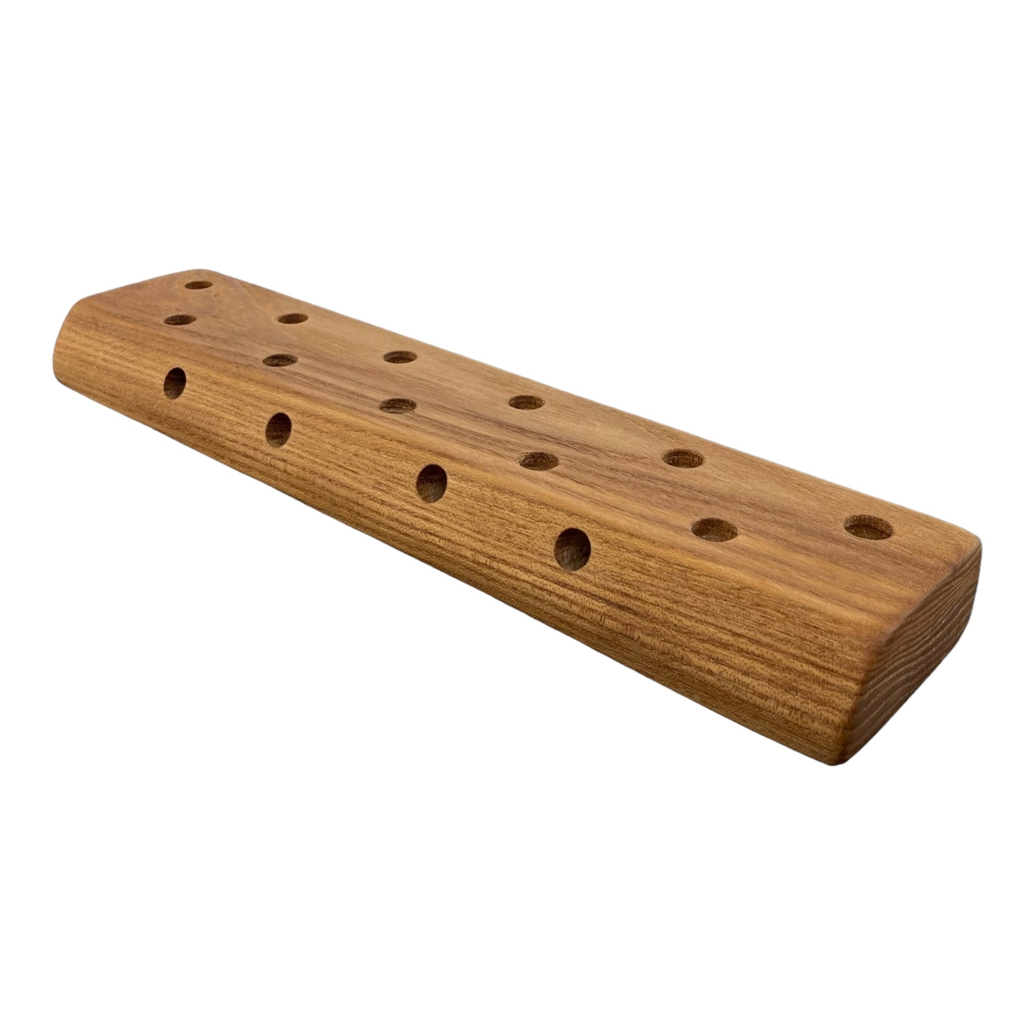 15 Hole Wood Display Stand Holder For 10mm Bong Bowl Pieces Or Quartz Bangers made from oak for sale