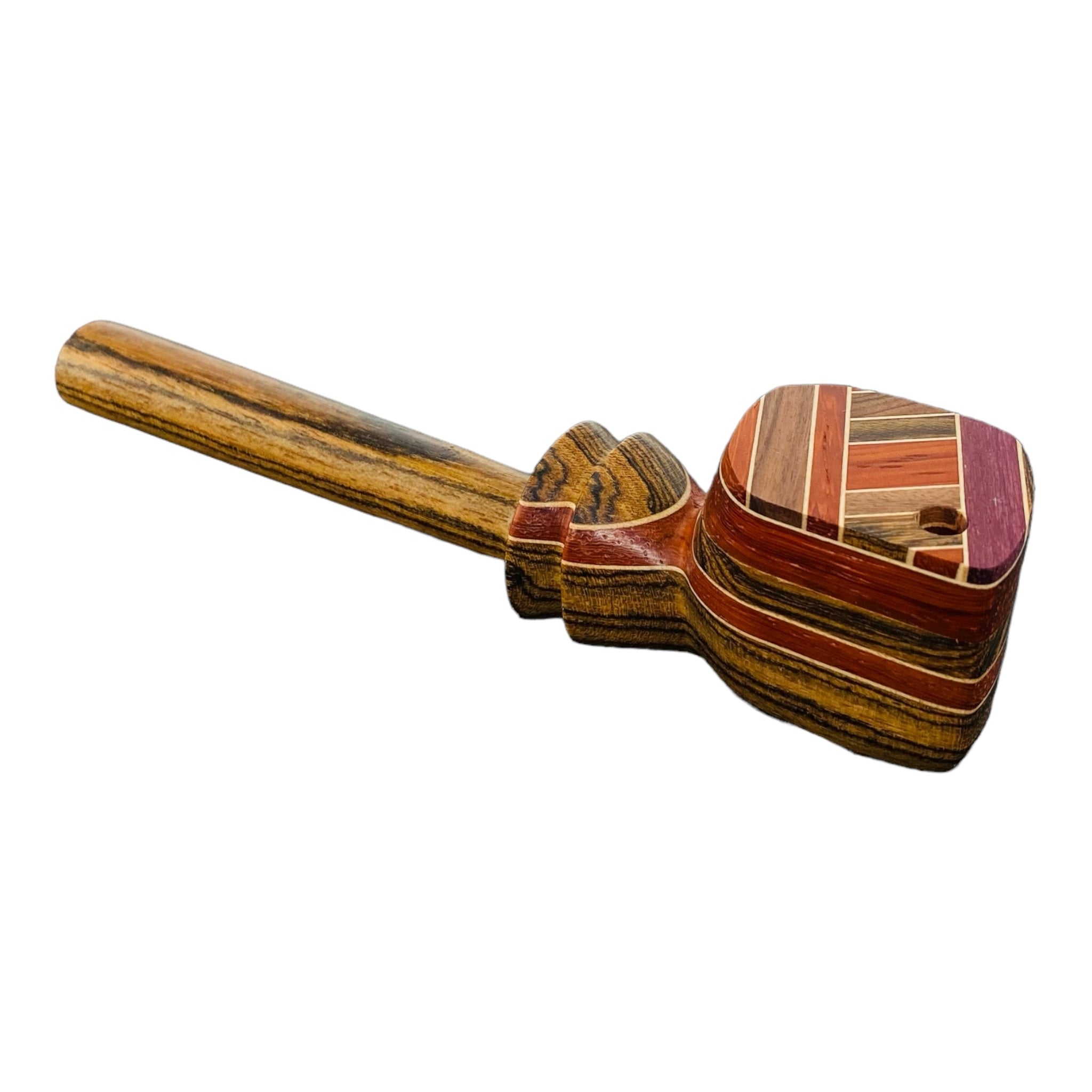 Wood Hand Pipe - Long Stem Wood Pipe With Swivel Lid