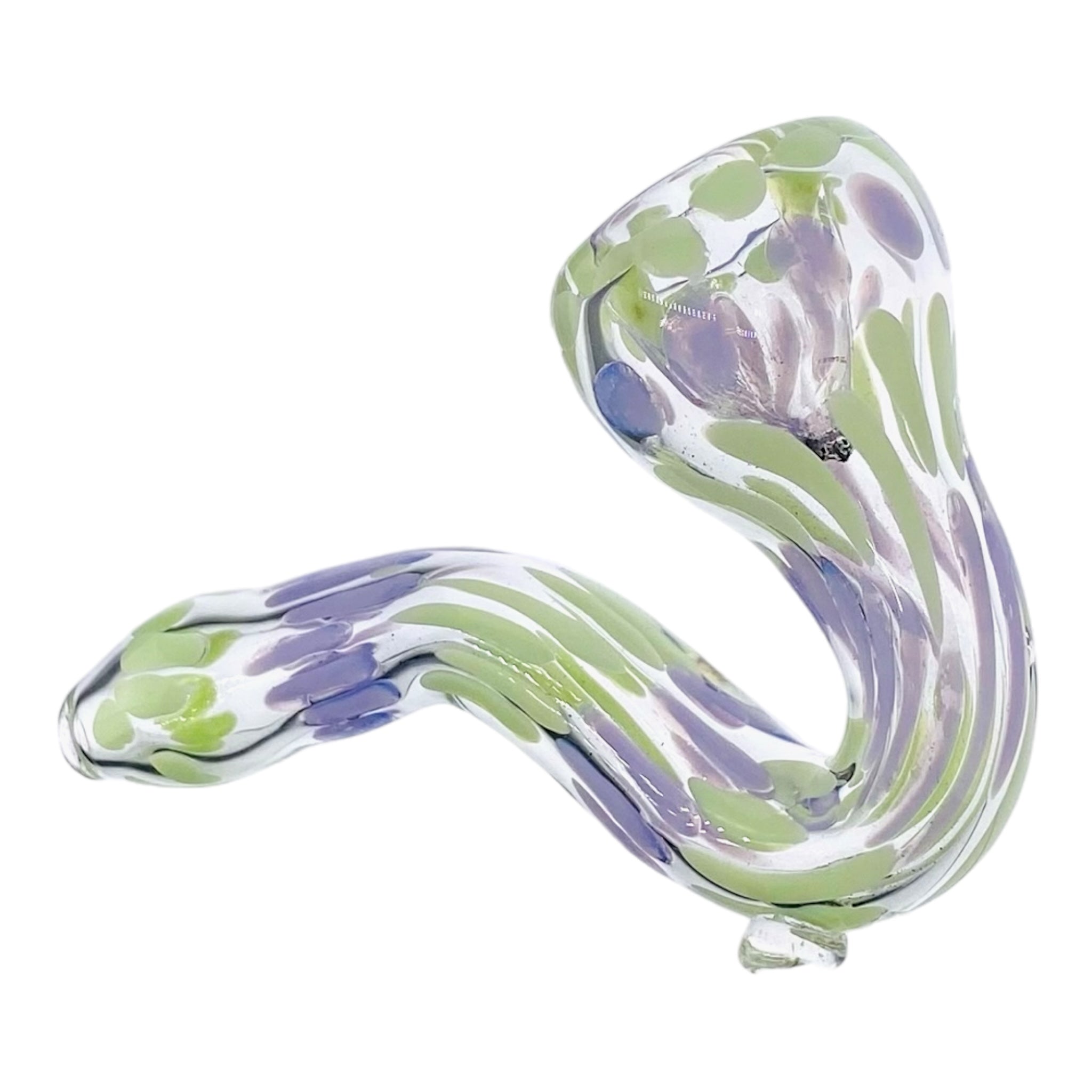 Purple and Green Spots Sherlock Glass Hand Pipe