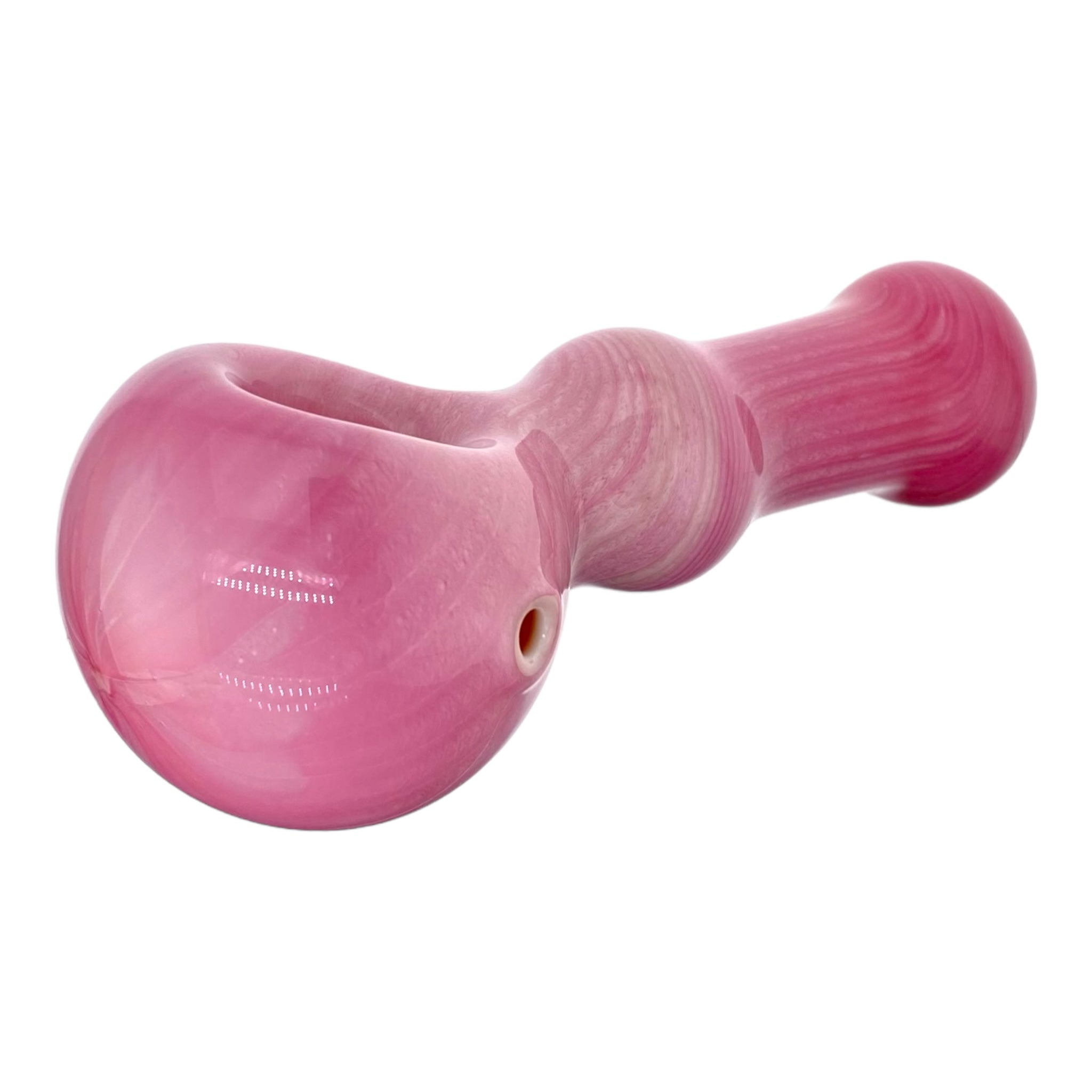 cute and girly Pink Over White Glass Hand Pipe for sale