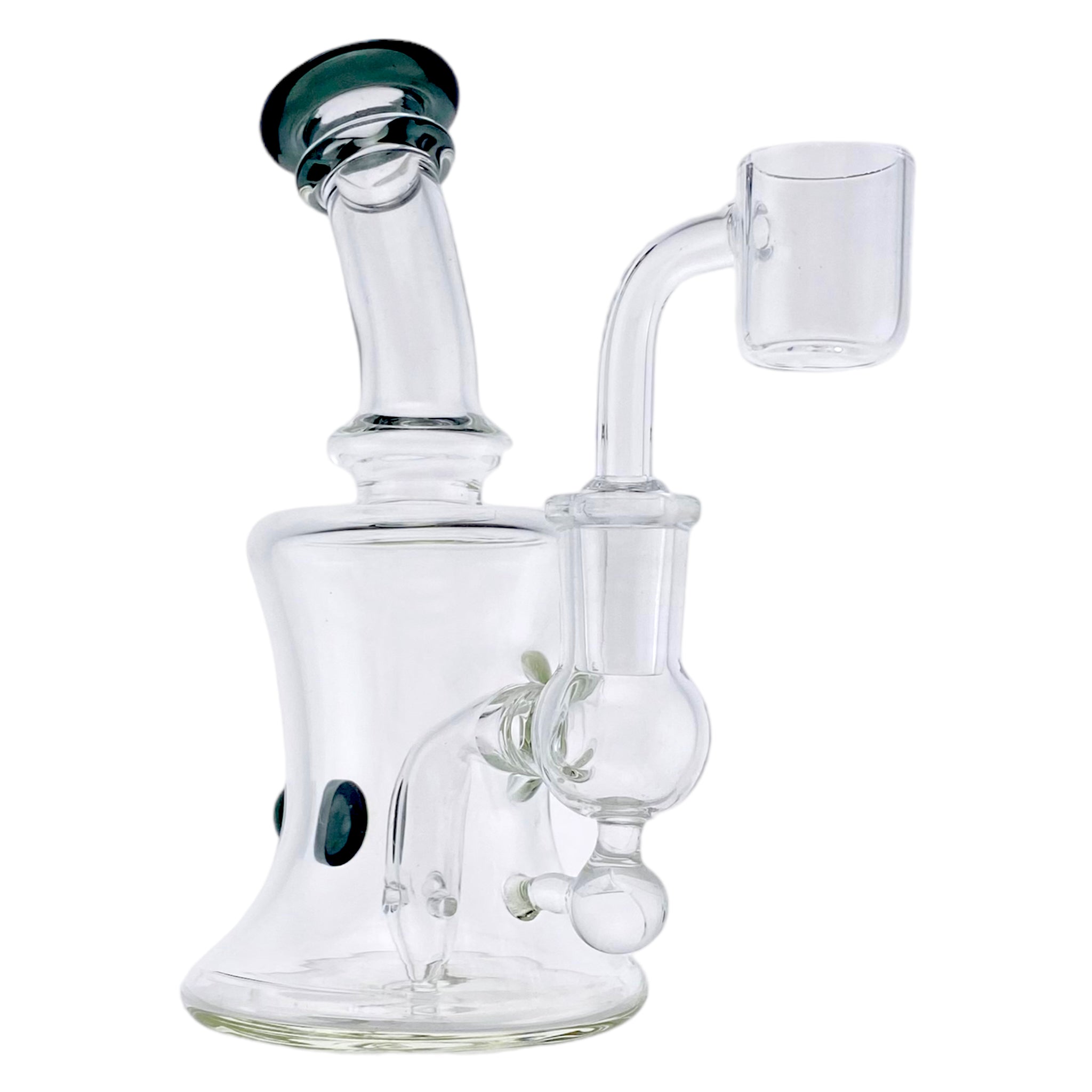 Mini Dab Rig With Shadow Black Mouthpiece And Marble