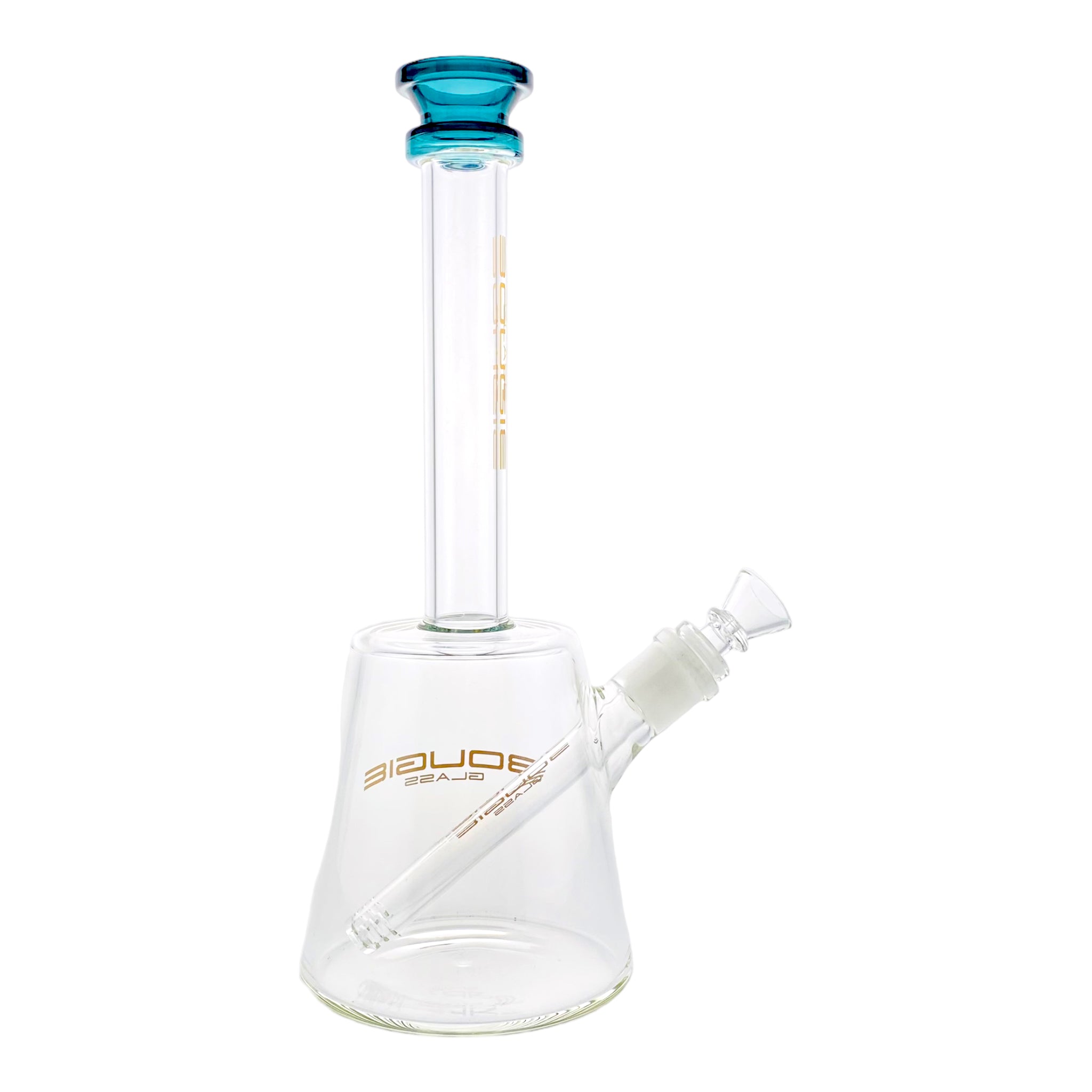 Bougie Glass - Slanted Cylinder Bong With Dark Green Mouthpiece