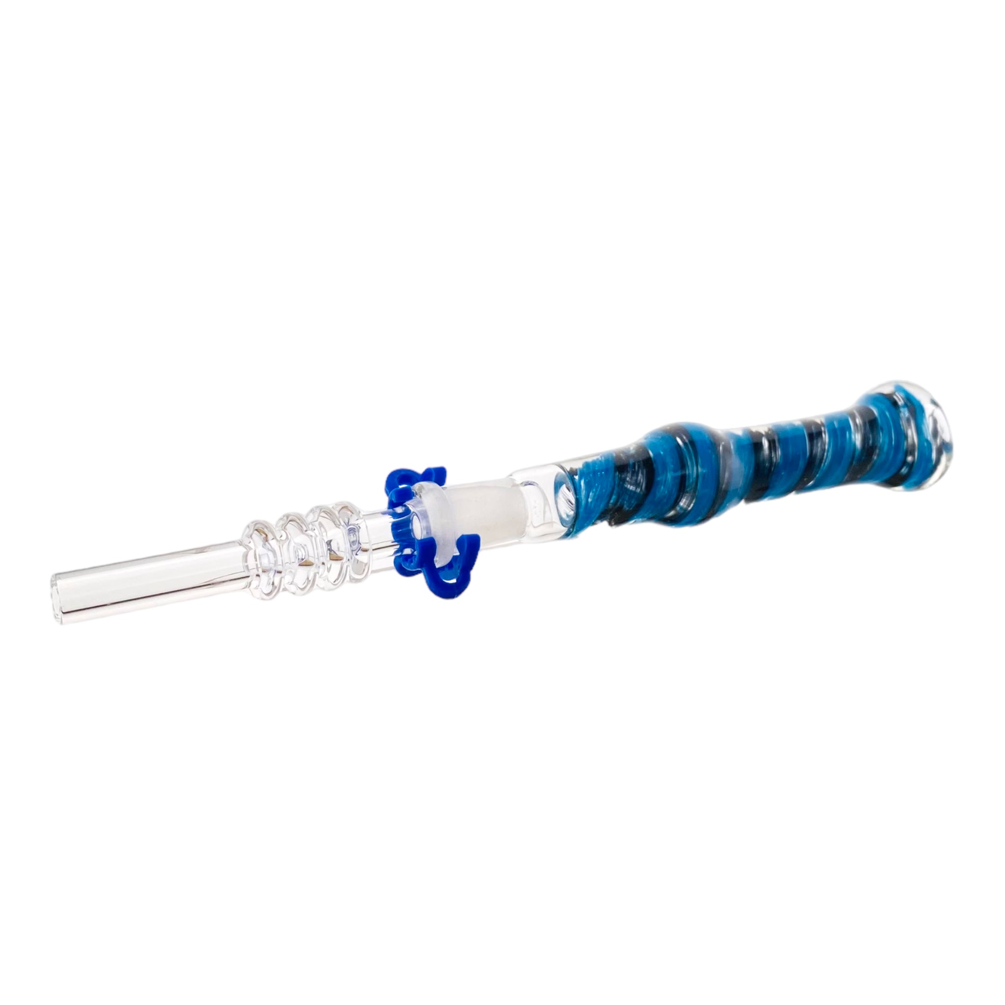 10mm Nectar Collector - Blue And Black Inside Out With 10mm Quartz Tip