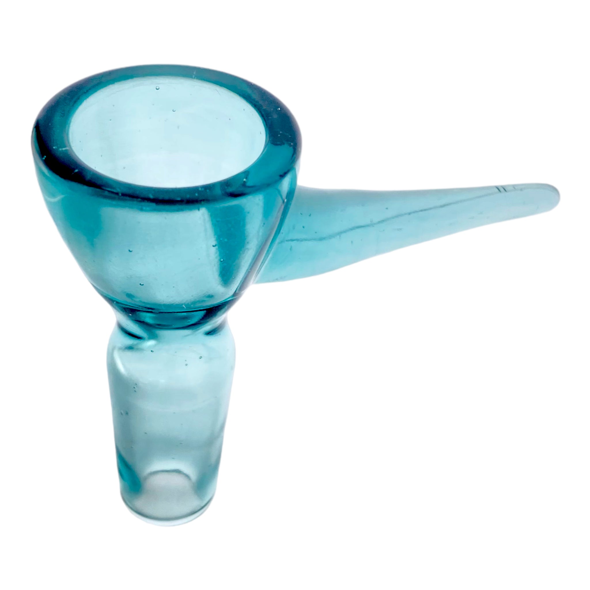 Optera Glass - Aqua Blue With Aqua Blue Handle Full Color - 14mm Bowl Piece