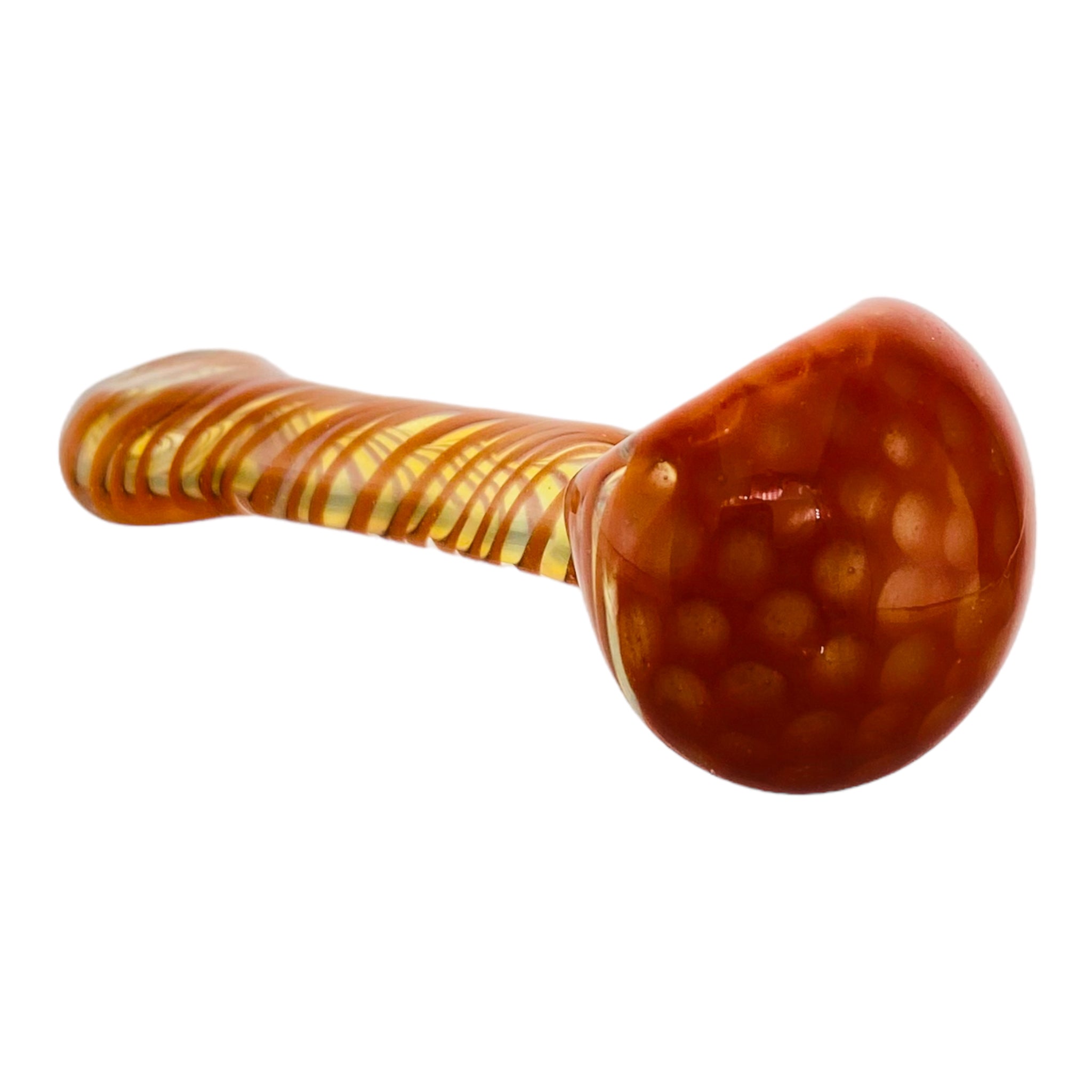 Color Changing Glass Spoon Pipe With Orange Twist And Honeycomb End