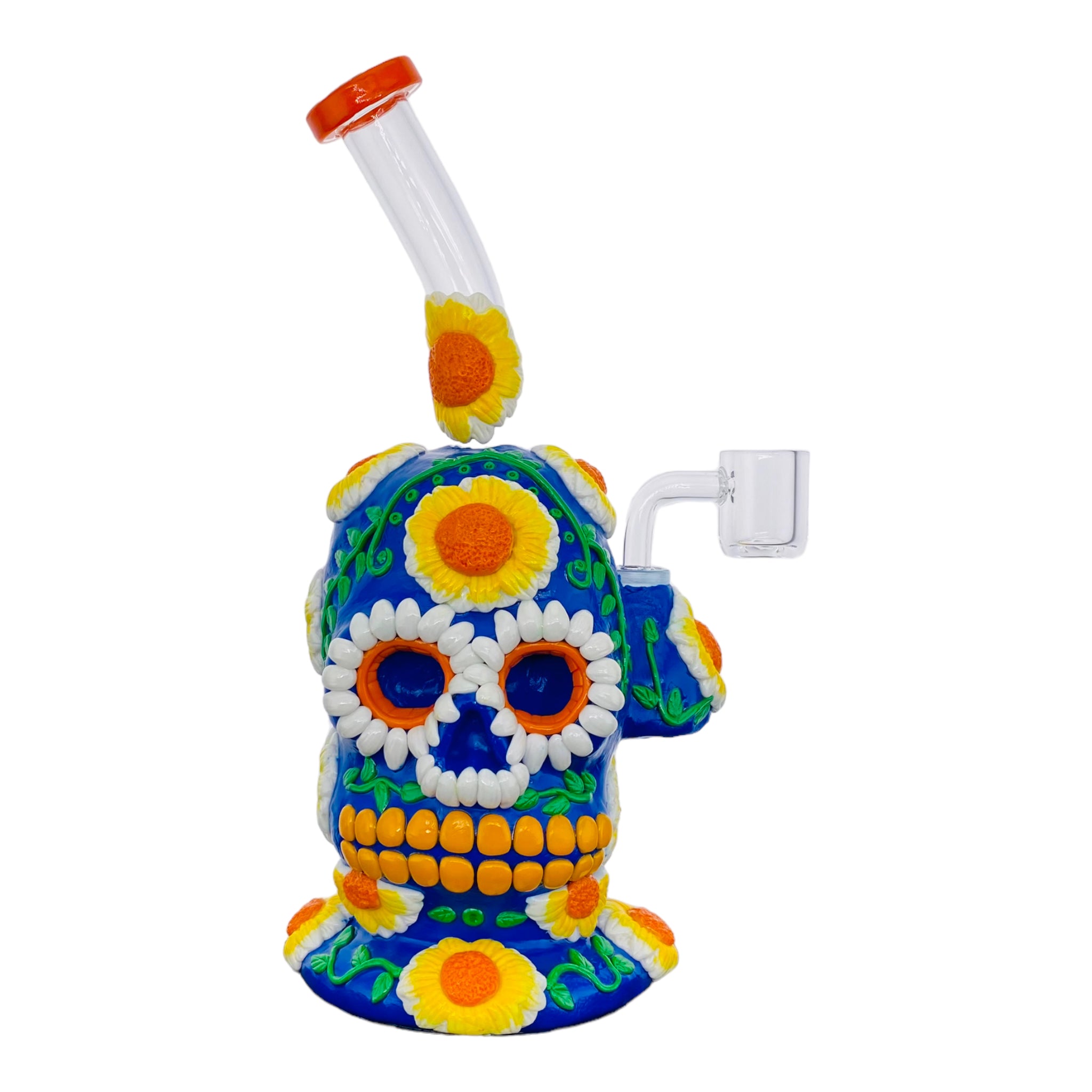 cute girly dab rig Daisy flower Sugar Skull Coconut Monster Dab Rig