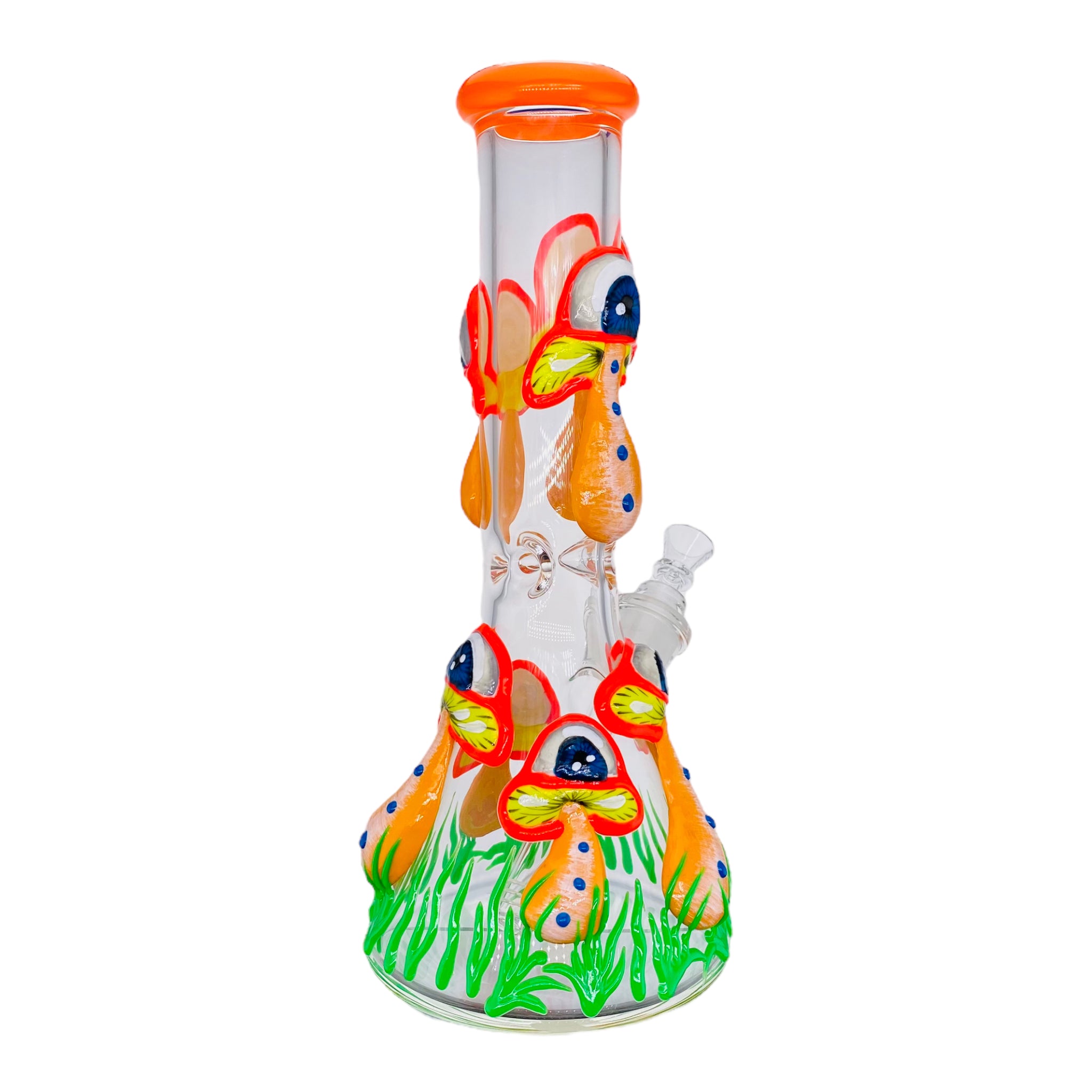 12 Inch Trippy Magical Mushroom Beaker Bong