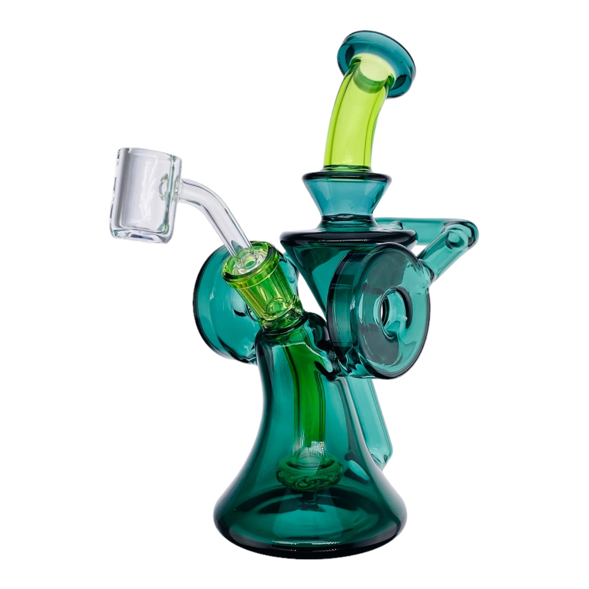 best cheap Green Double Uptake Recycler Glass Dab Rig