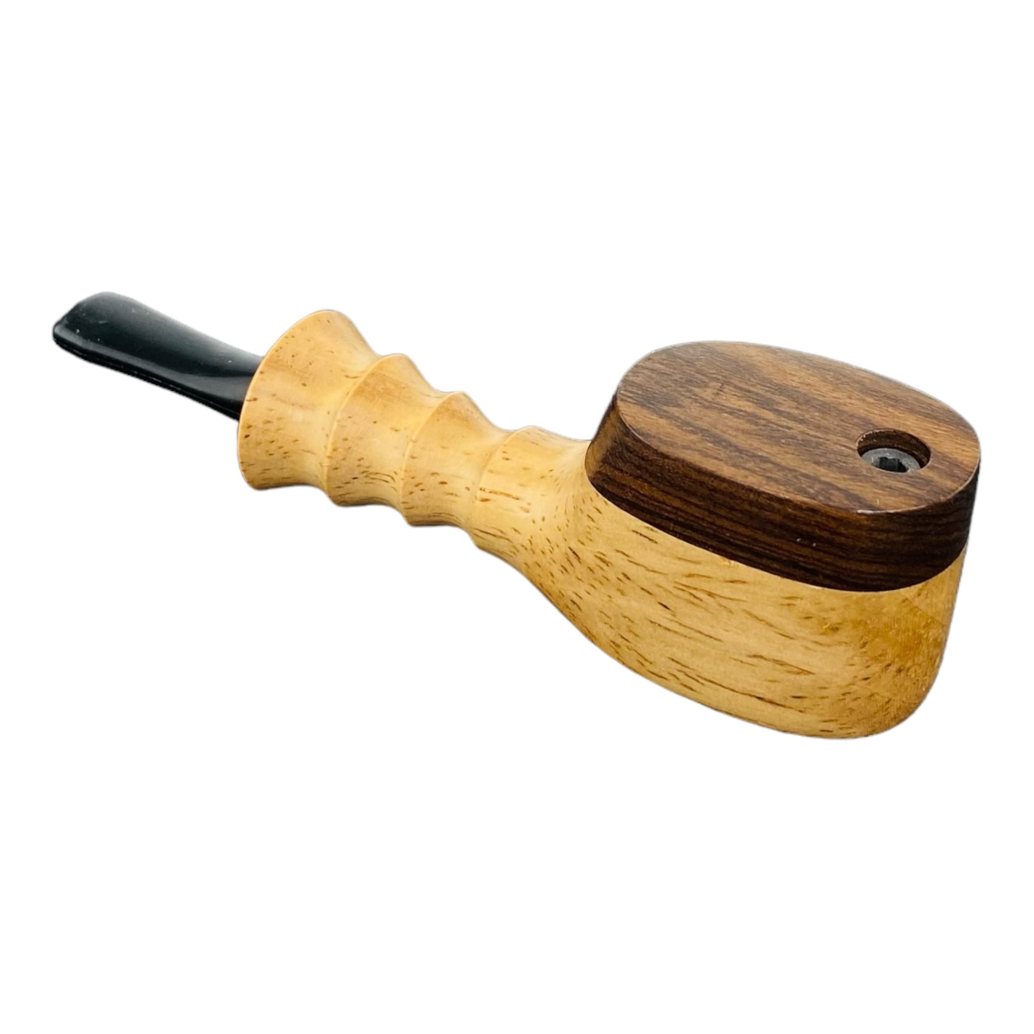 Wood Hand Pipe - Twsited Stem Wood Pipe With Lid