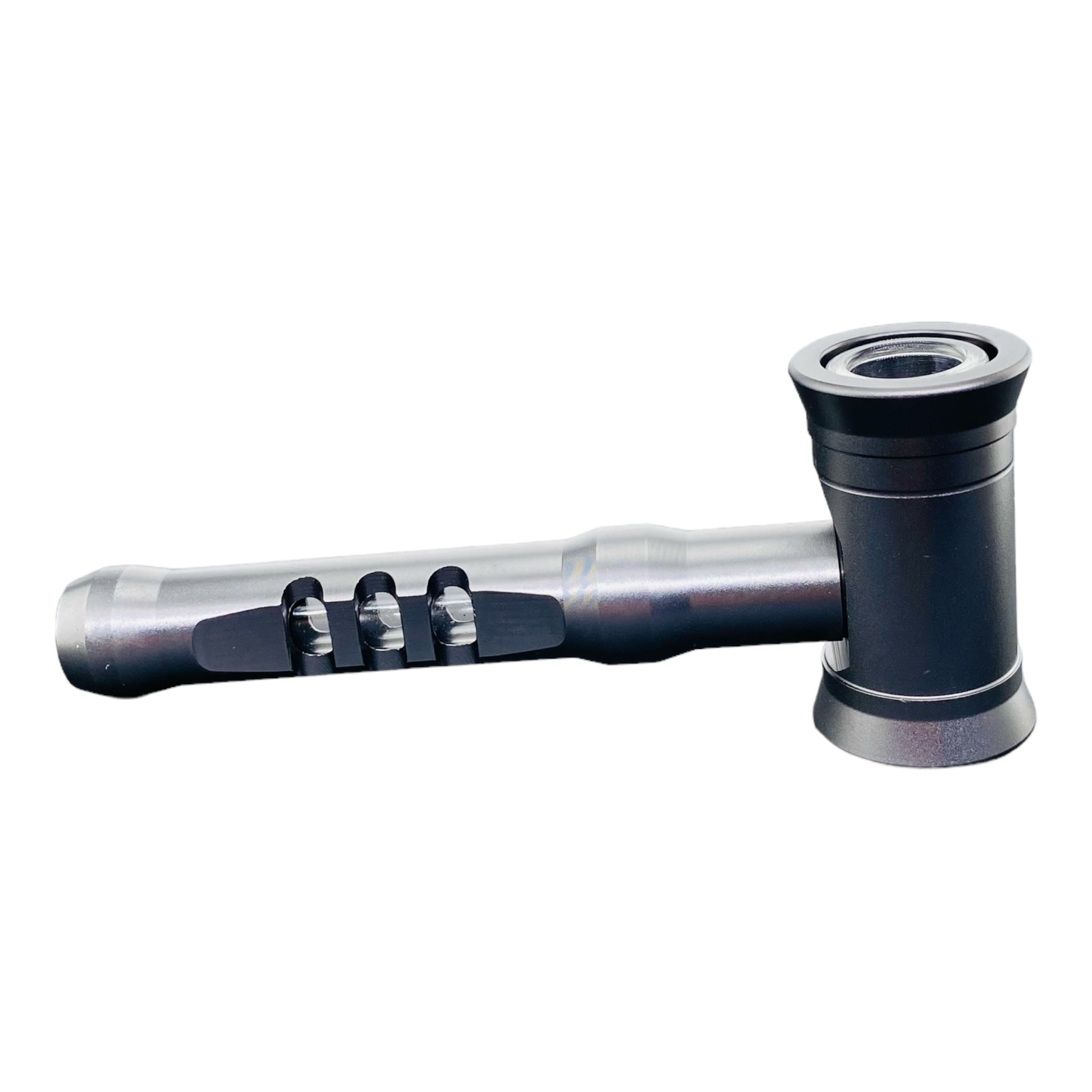 Metal And Glass Hybrid Hammer Hand Pipe Gun Metal