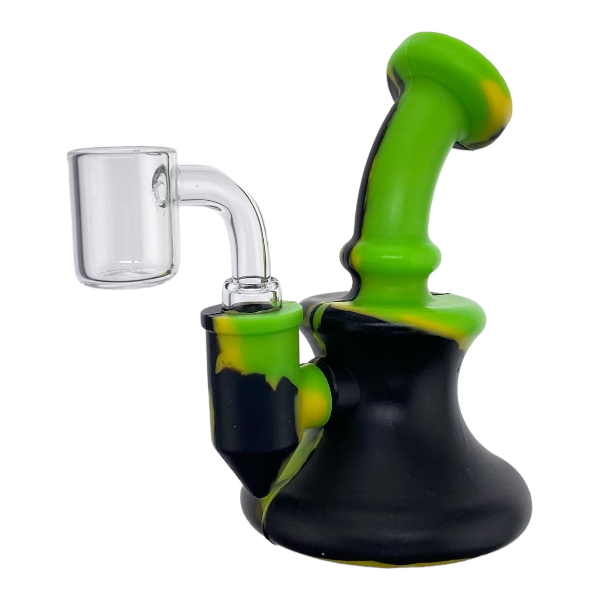 Mini Silicone Rubber Dab Rig Black, Yellow, Green
