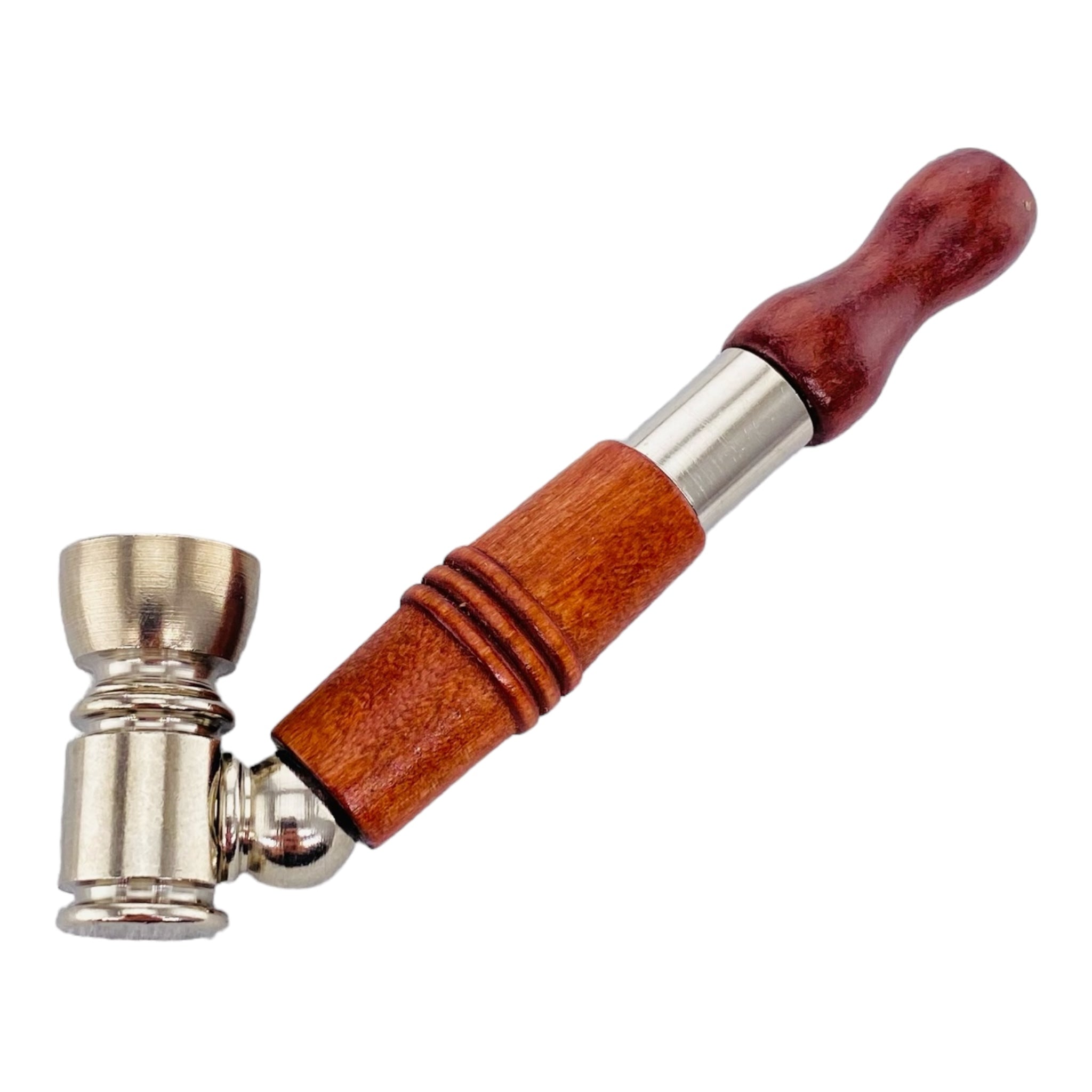 Metal Hand Pipes - Metal Sherlock With Wood Stem