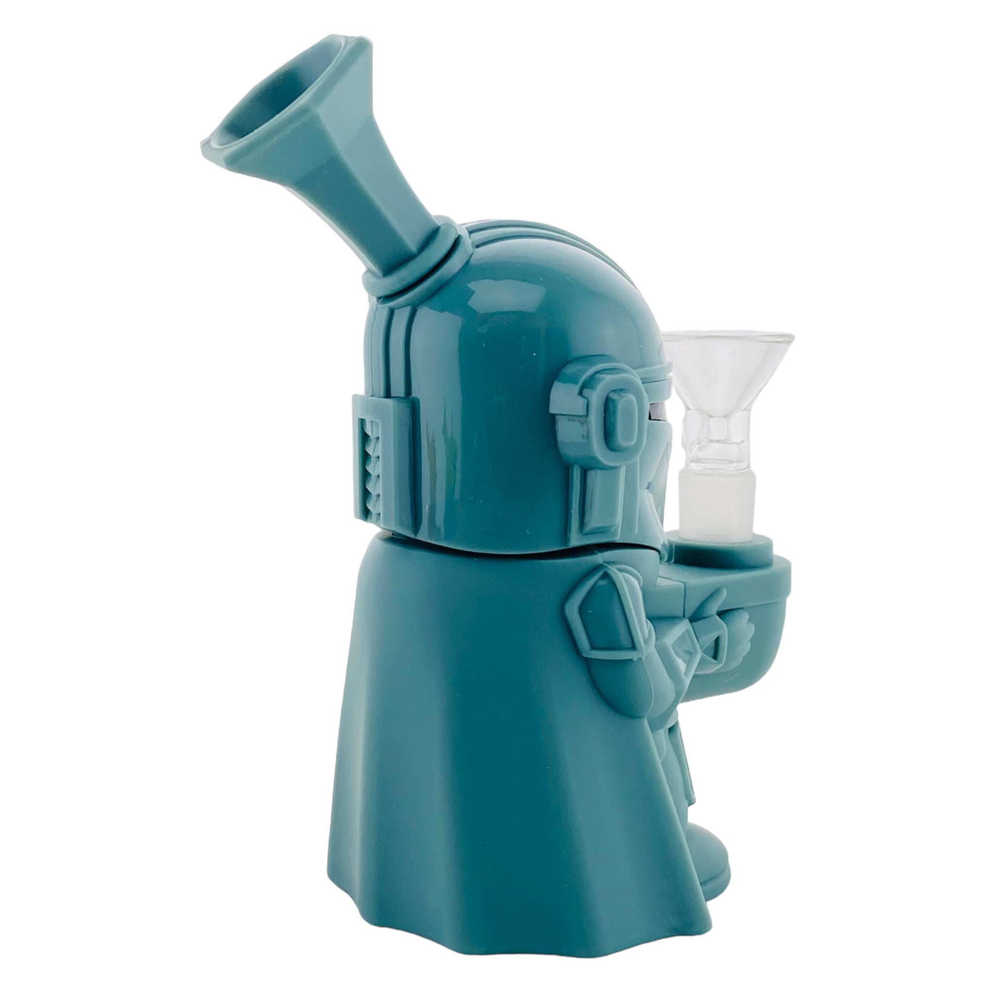 Small Mandalorian Silicone Bong - Teal