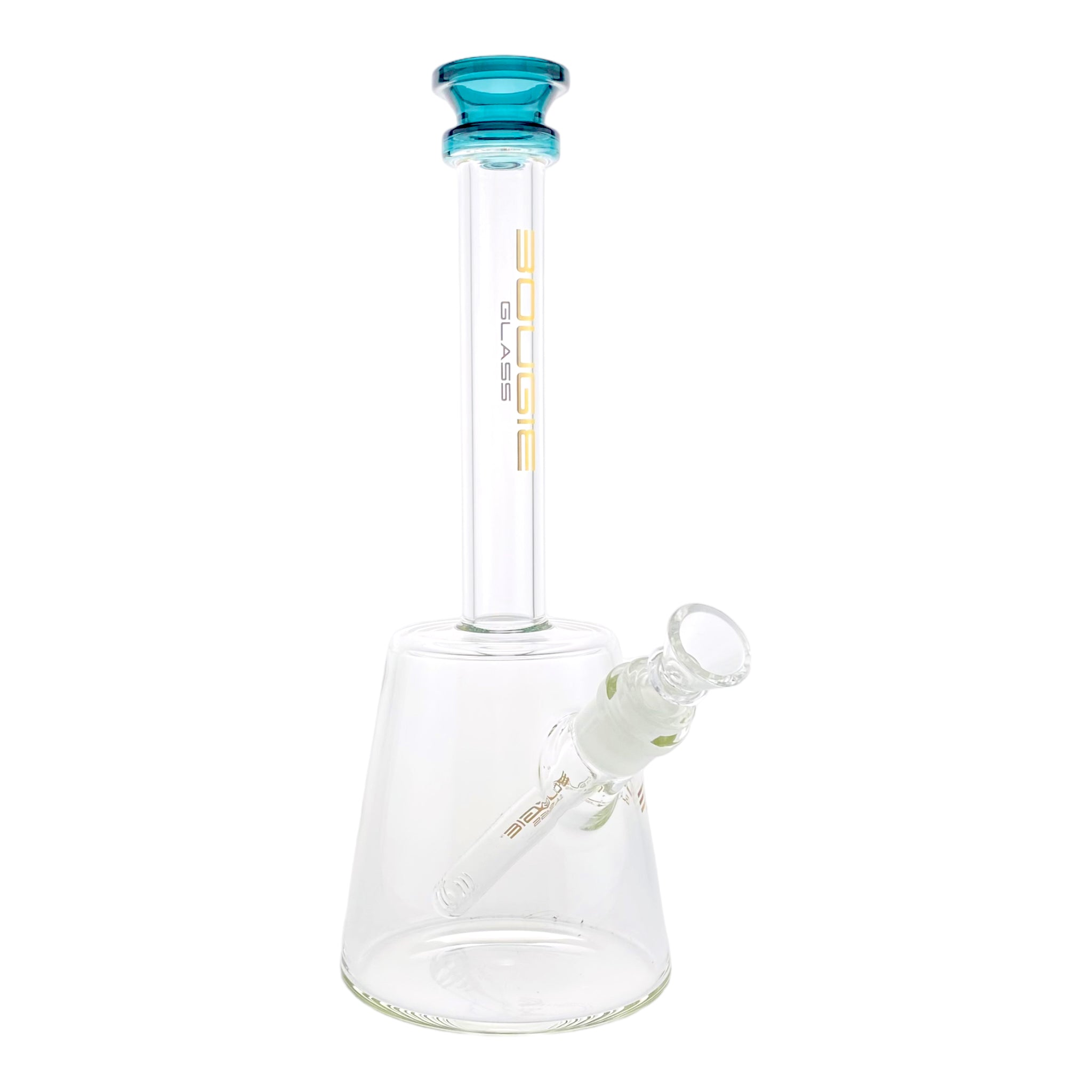 Bougie Glass - Slanted Cylinder Bong With Dark Green Mouthpiece