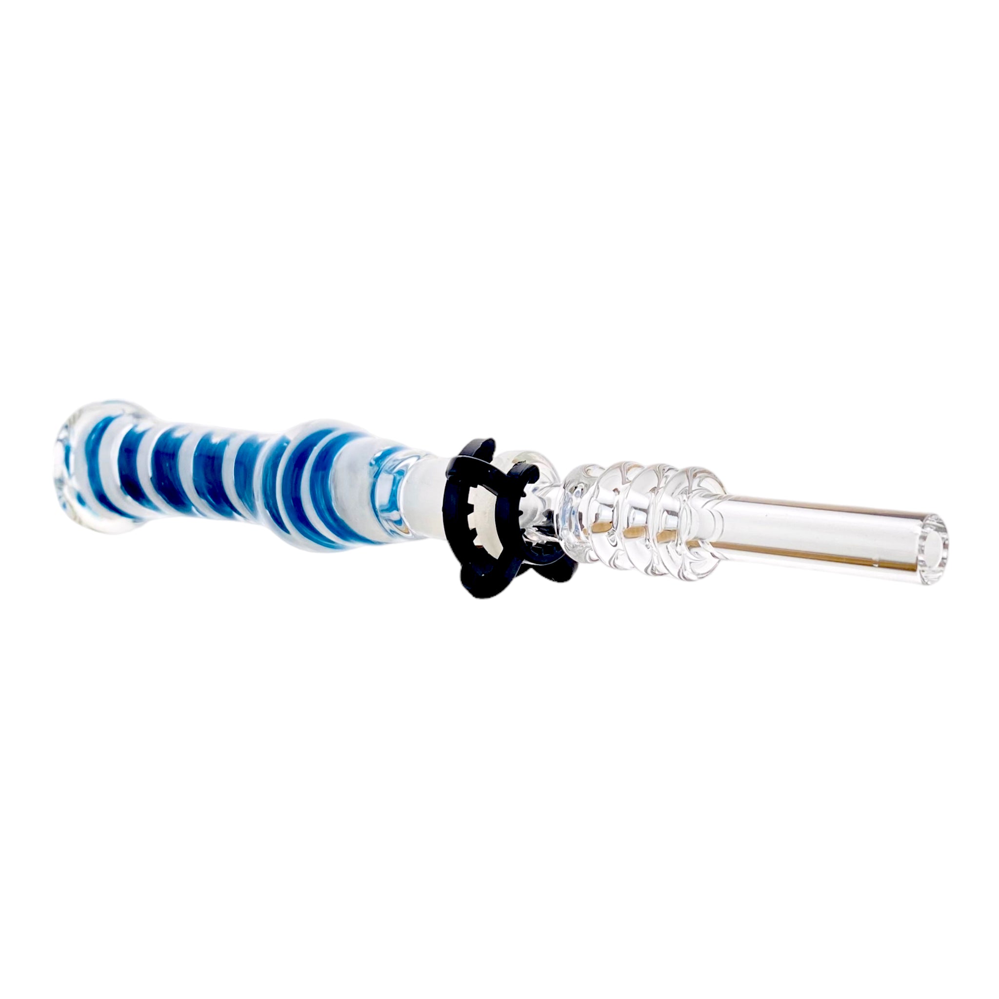 10mm Nectar Collector - Blue And White Inside Out With 10mm Quartz Tip