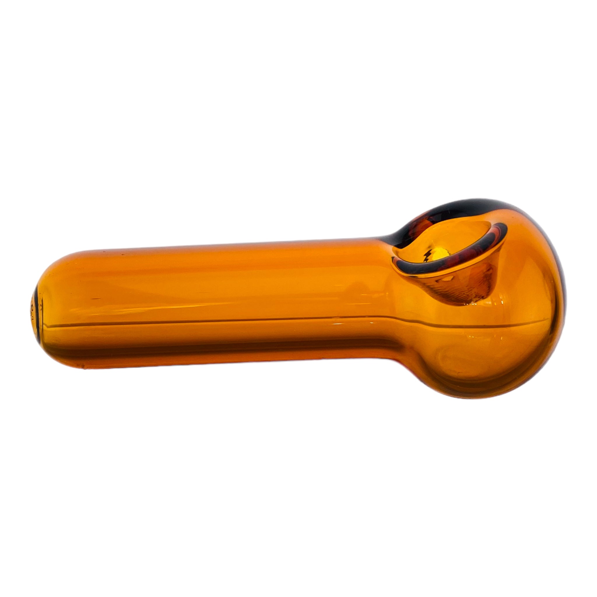 Simple Amber Brown Spoon Glass Pipe