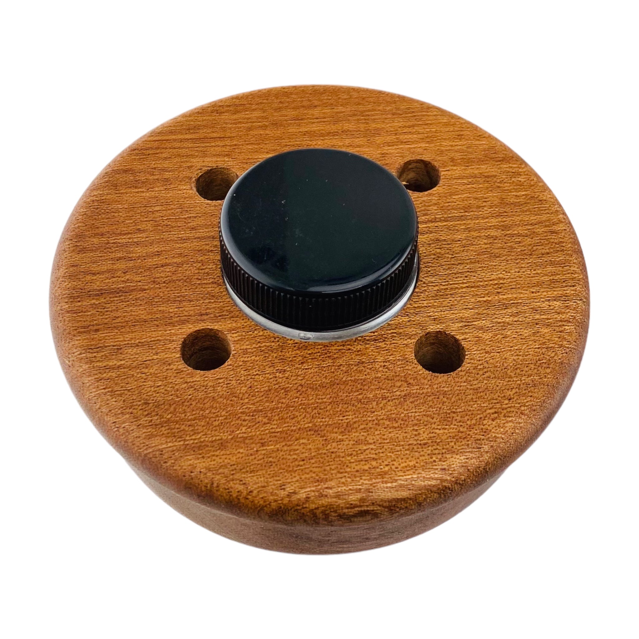 Round 4 Hole Wood Display Stand Holder For 10mm Bong Bowl Pieces Or Quartz Bangers - Mahogany Planter